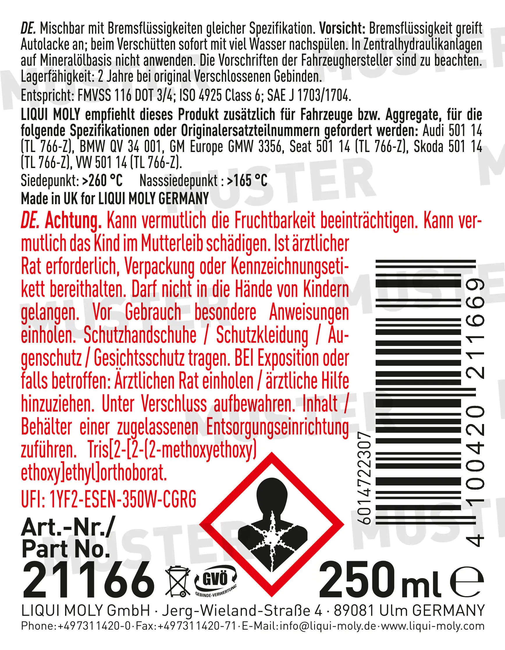 Liqui Moly Bremsflüssigkeit SL6 DOT4 250ml
