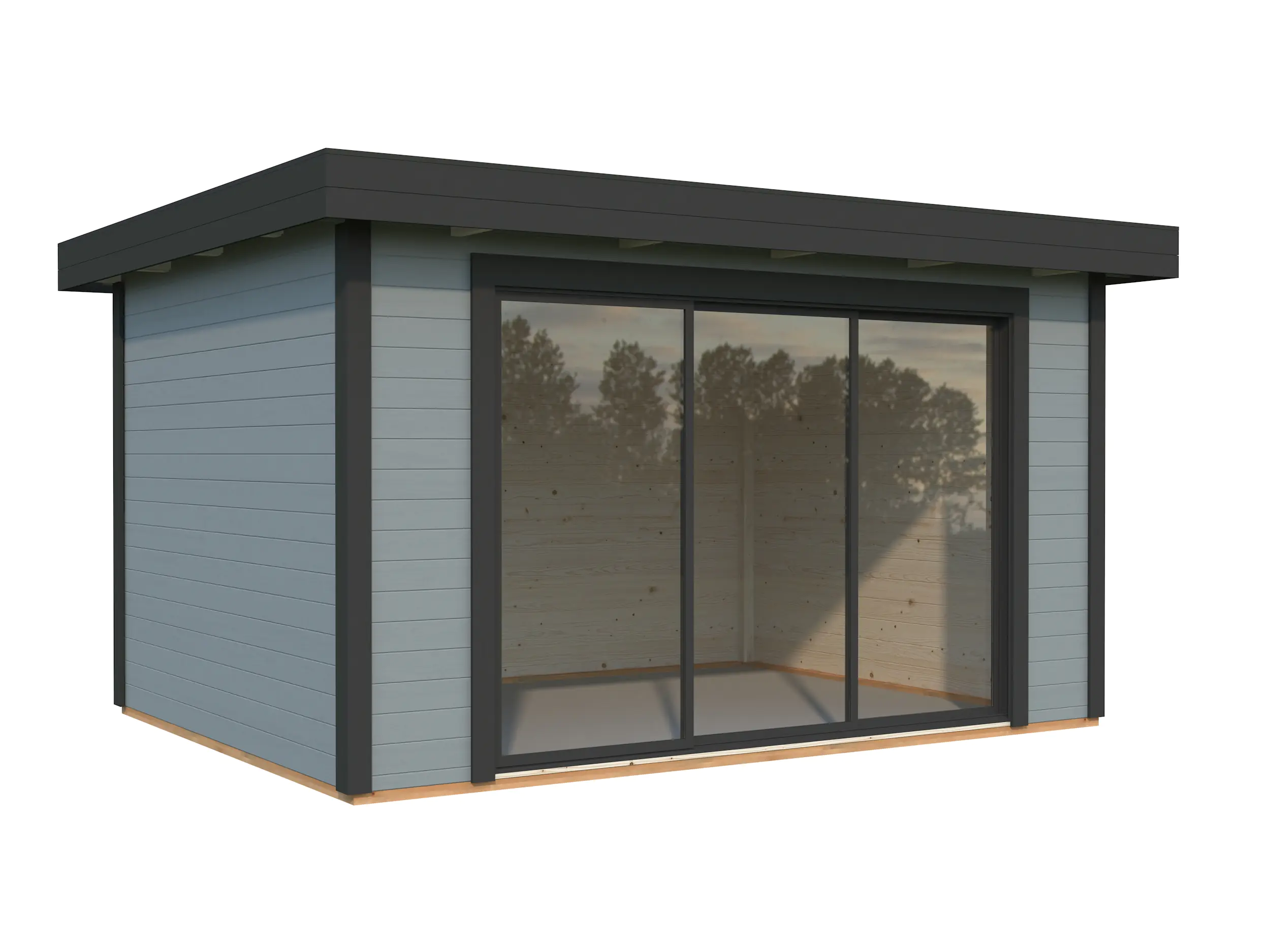 Palmako Gartenhaus Lydia 385 x 291 cm mit Glasschiebetüren grau lackiert Palmako Gartenhaus Lydia 385 x 291 cm mit Glasschiebetüren grau lackiert