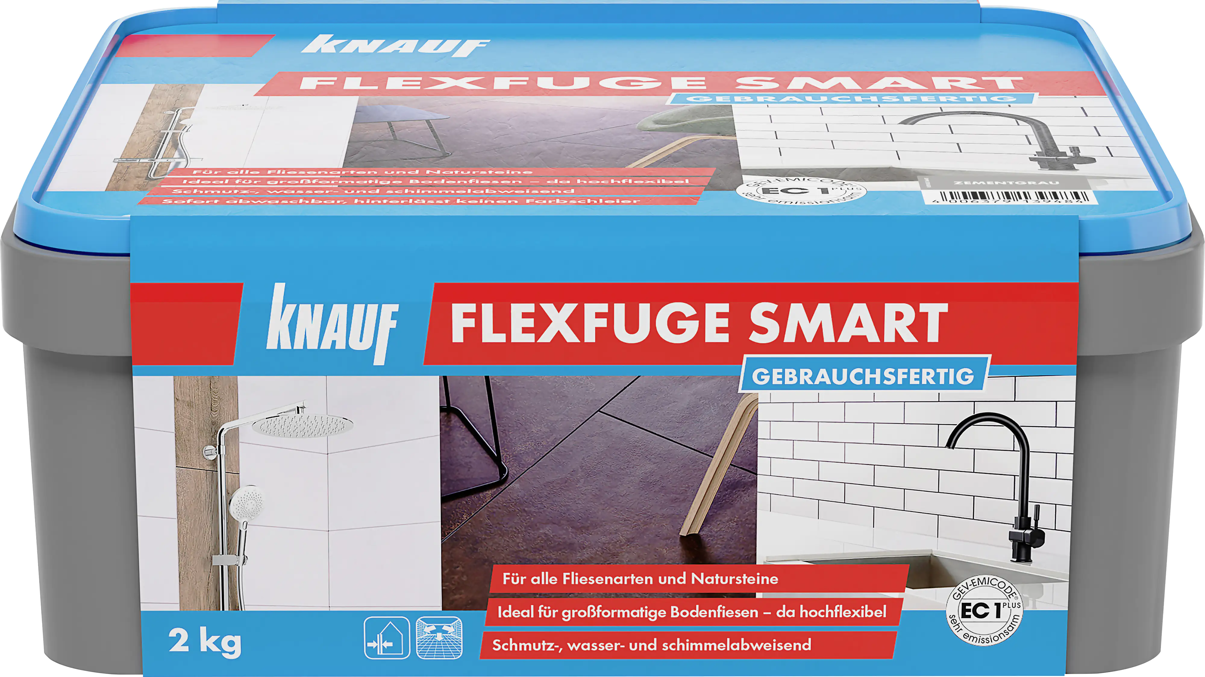Knauf Fugenmörtel Flexfuge Smart 2 - 20 mm zementgrau 2 kg Knauf Fugenmörtel Flexfuge Smart 2 - 20 mm zementgrau 2 kg