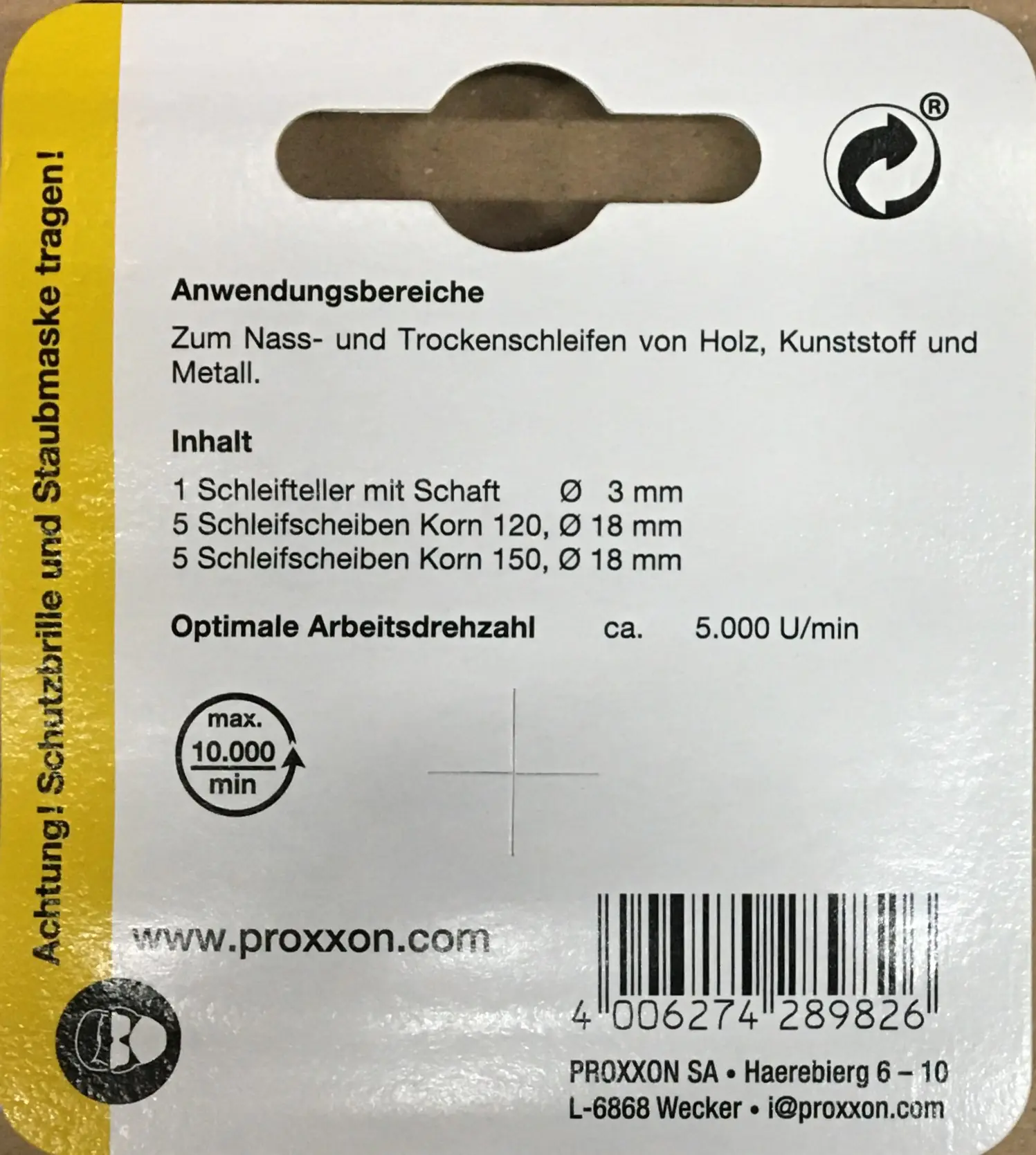 Proxxon Micromot Gummiteller Ø 18 mm K120, K150 mit 5 Schleifscheiben Proxxon Micromot Gummiteller Ø 18 mm K120, K150 mit 5 Schleifscheiben