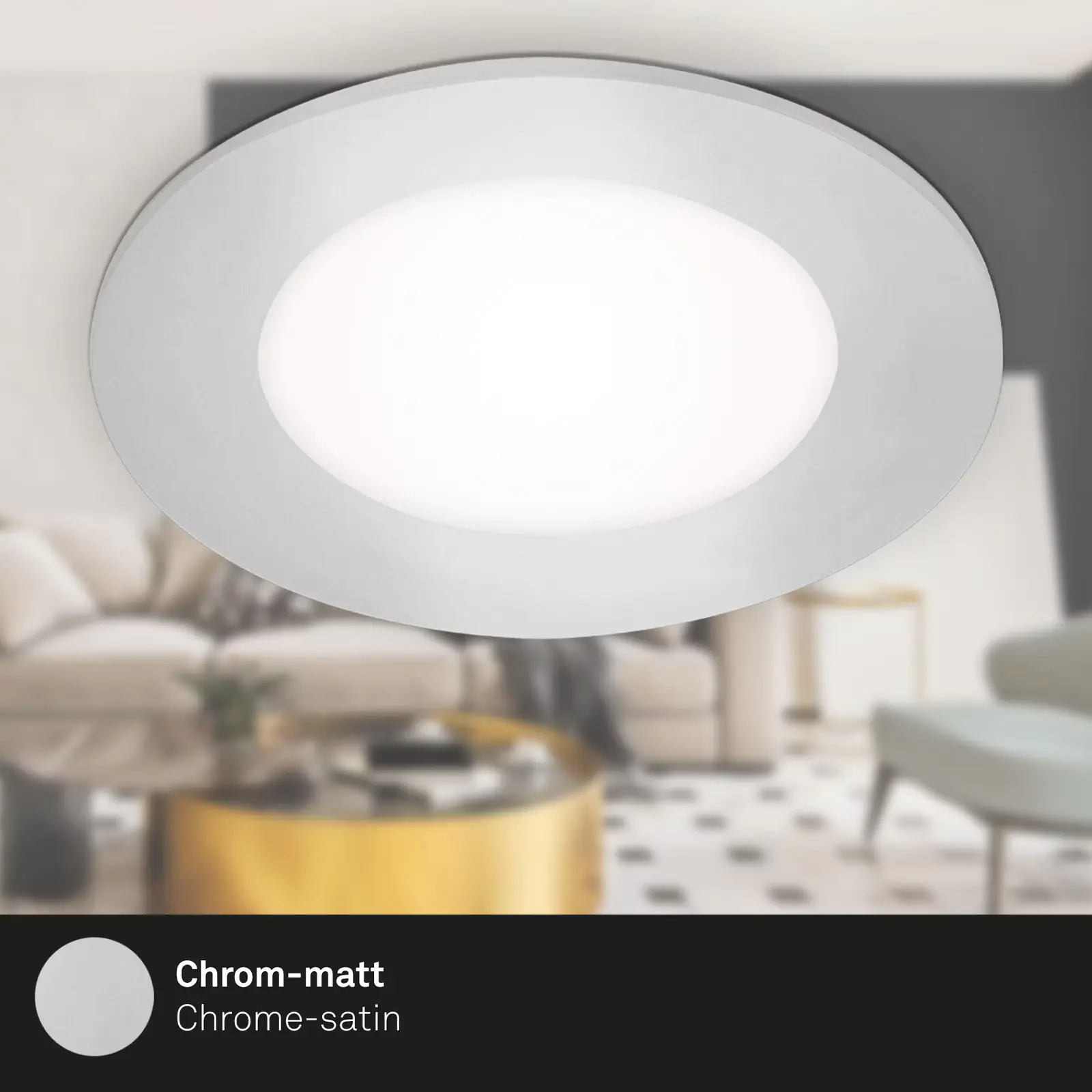 Di-Ka LED Einbauleuchte Slank 3er Set chrom-matt Ø 8,5 cm 3W, neutralweiß