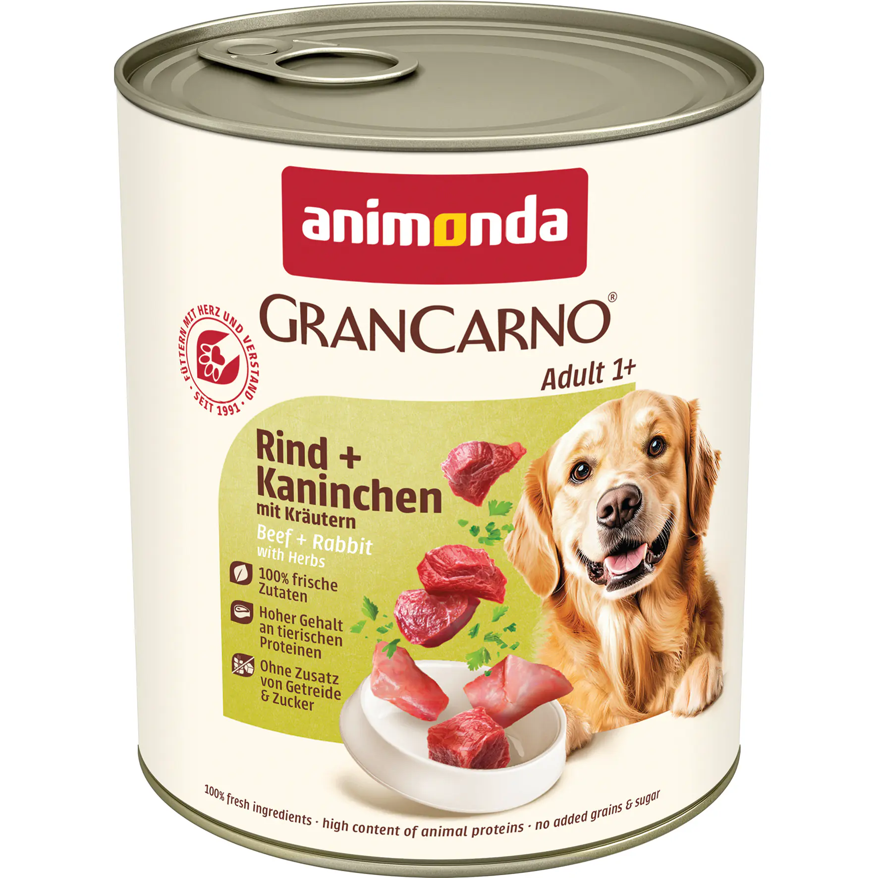 Animonda GranCarno Hundenassfutter Adult getreidefrei 800 g Rind & Kaninchen