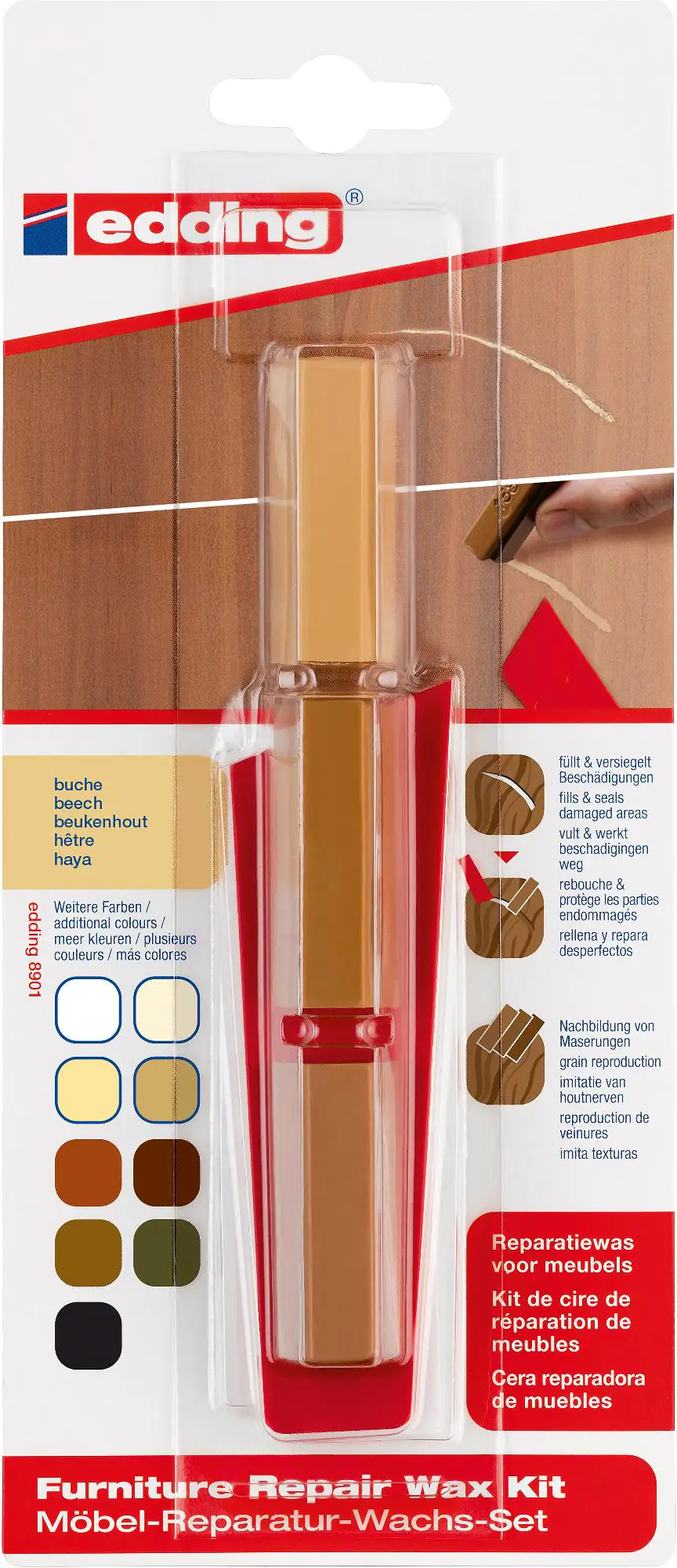Edding Möbel-Reparaturwachs-Set 8901 buche Edding Möbel-Reparaturwachs-Set 8901 buche