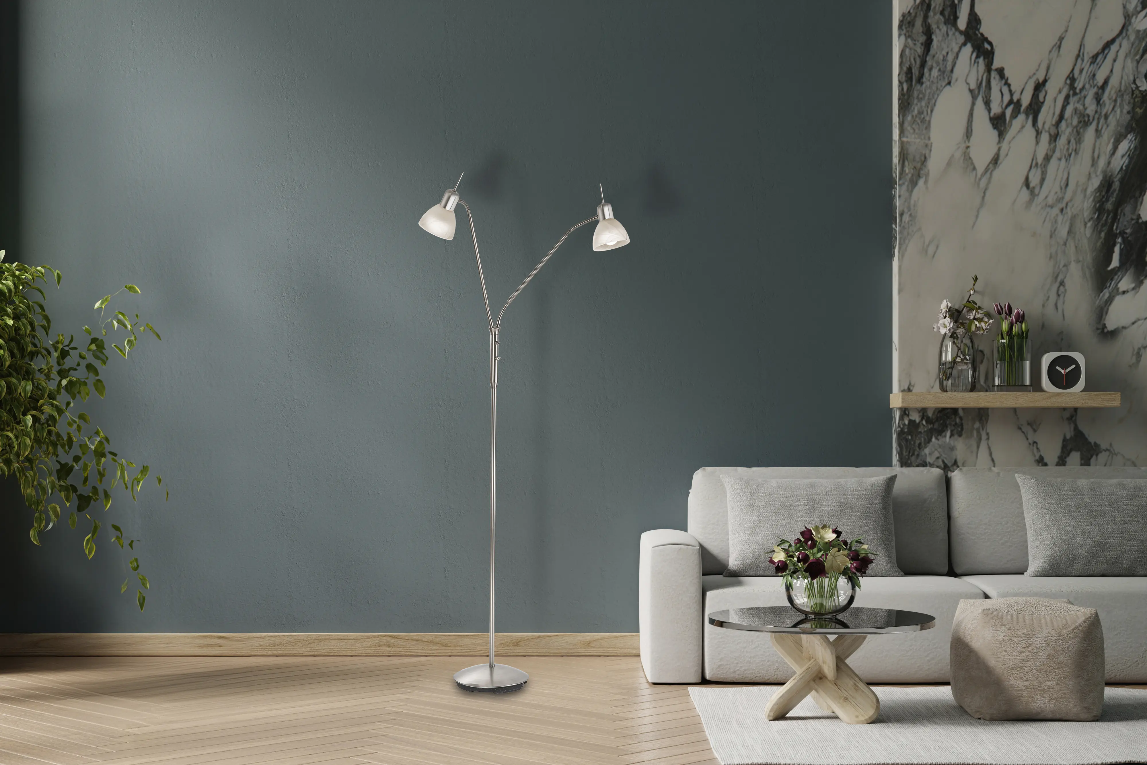 Globo Stehleuchte Daytona 150 cm nickel matt