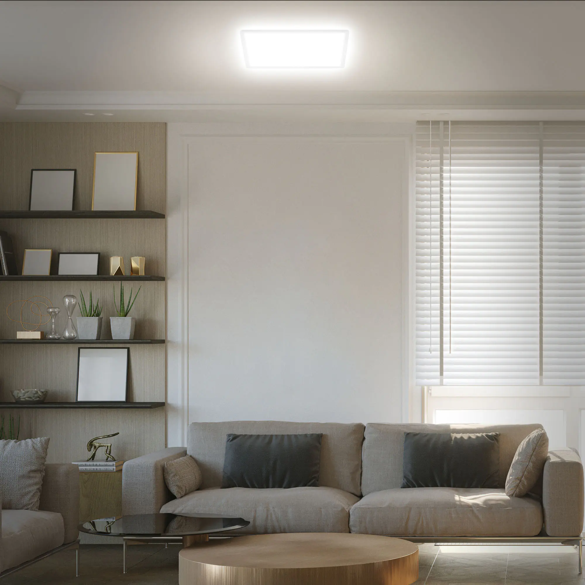 Briloner LED Deckenleuchte Slim Case weiß 42 x 42 cm warmweiß