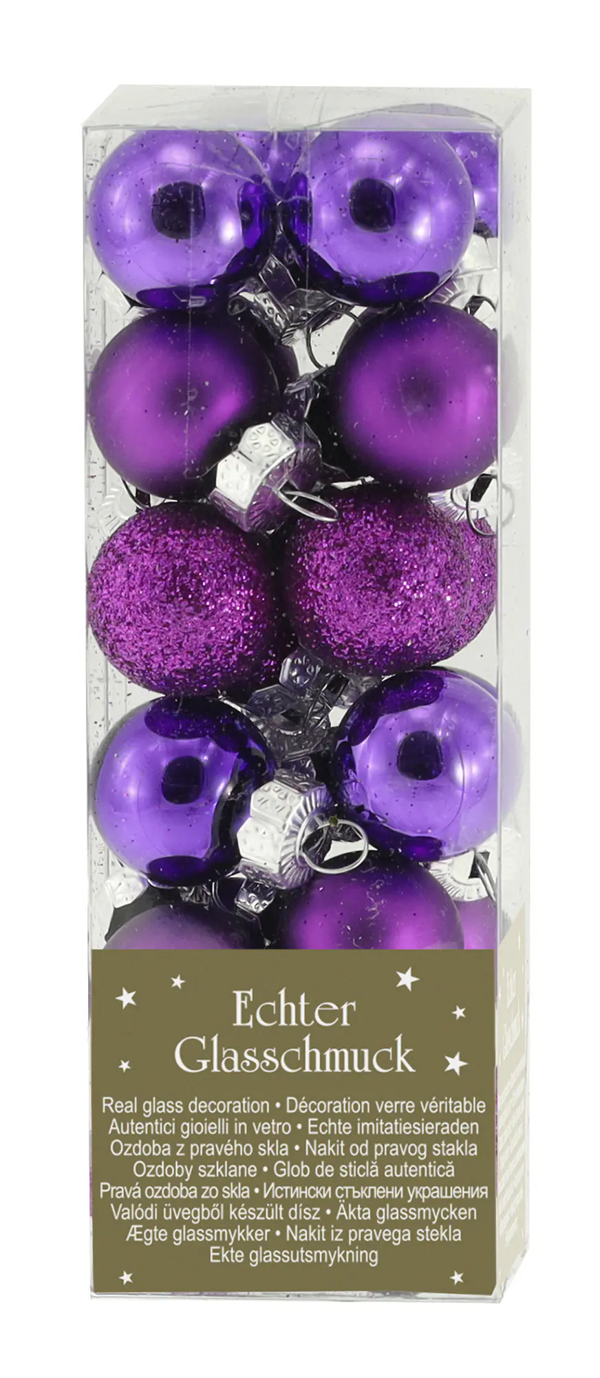 Weihnachtskugeln aus Glas Ø 2 cm lila 24 Stück