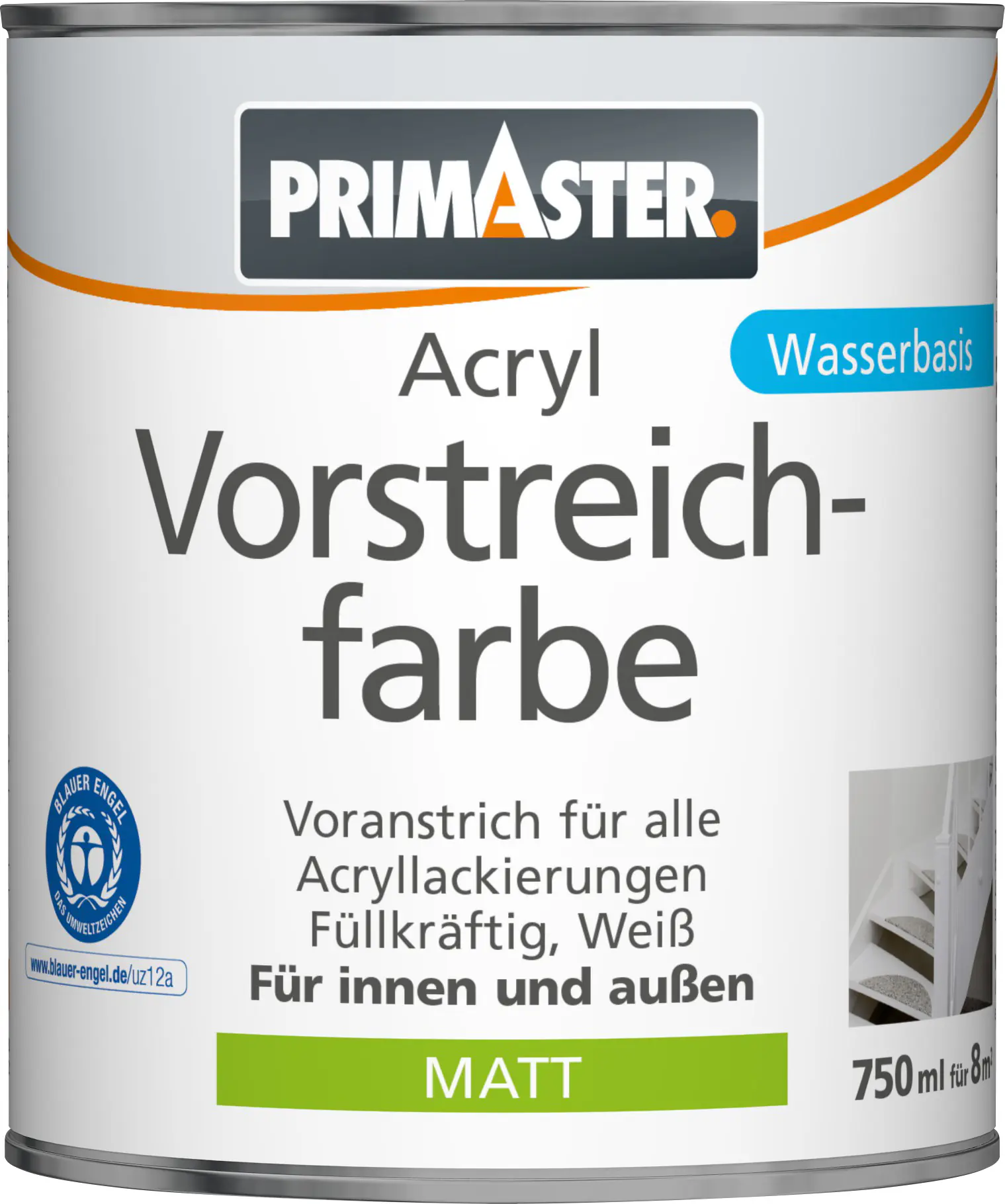 Primaster Acryl Vorstreichfarbe 750 ml weiß matt Primaster Acryl Vorstreichfarbe 750 ml weiß matt