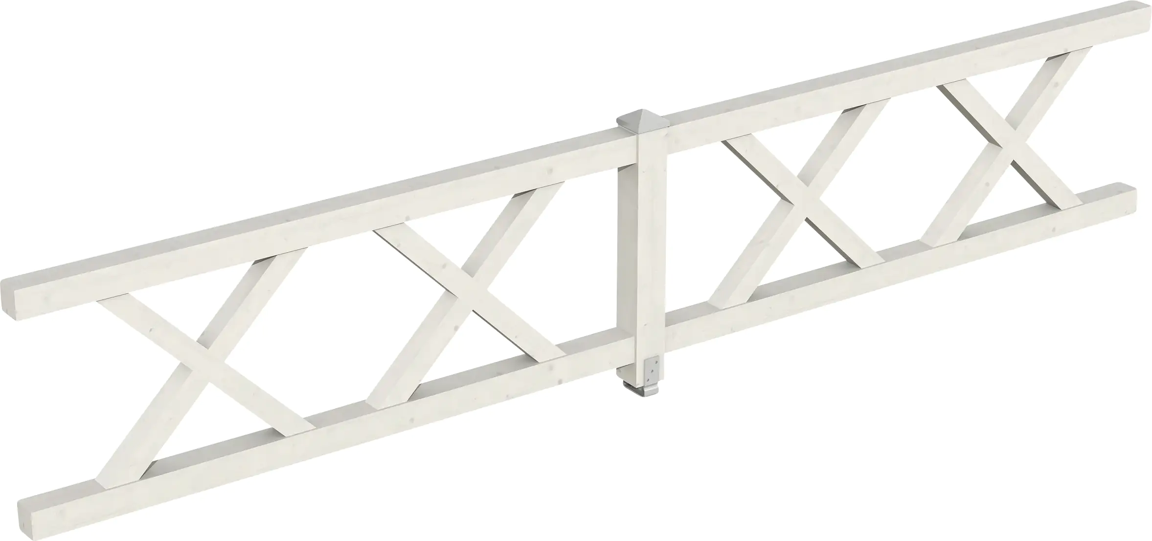 SKAN HOLZ Brüstung Andreaskreuz 465 x 84 cm, Fichte, lasiert in Weiß