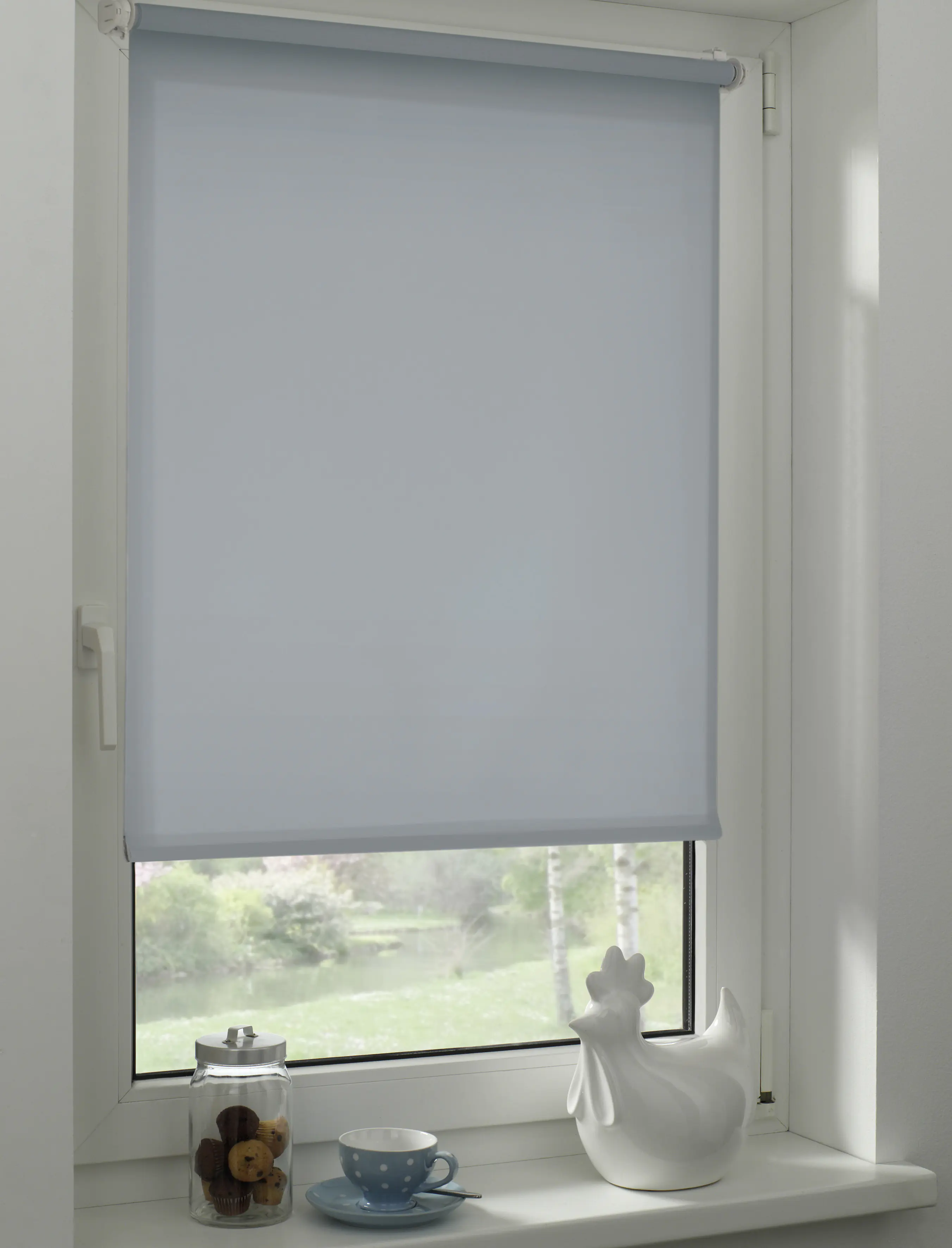 Gardinia EasyFix Rollo rauchblau 100 x 150 cm