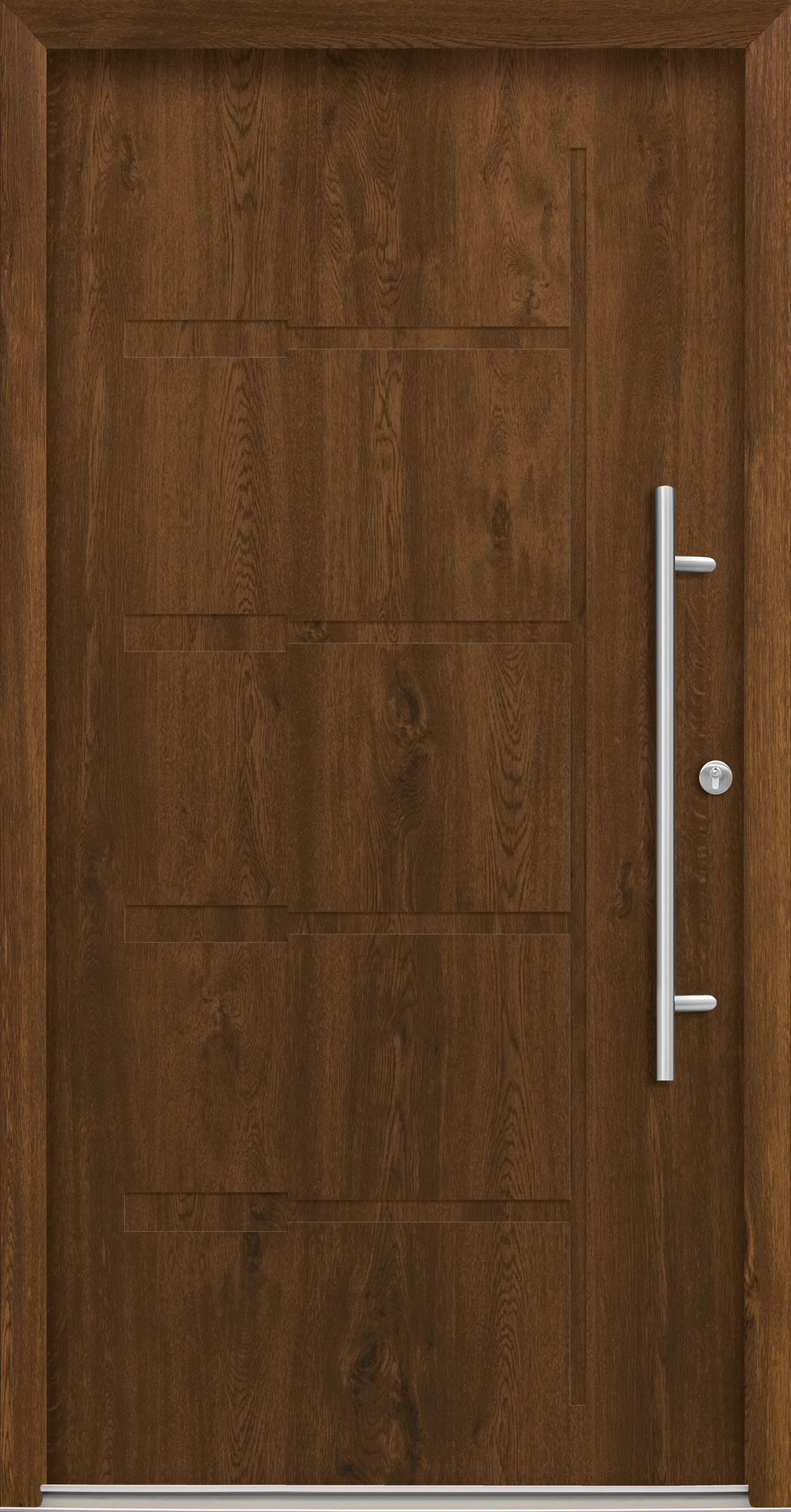 Splendoor Haustür Passivedoor Premium H1 Nussbaum DIN Rechts 110 x 210 cm