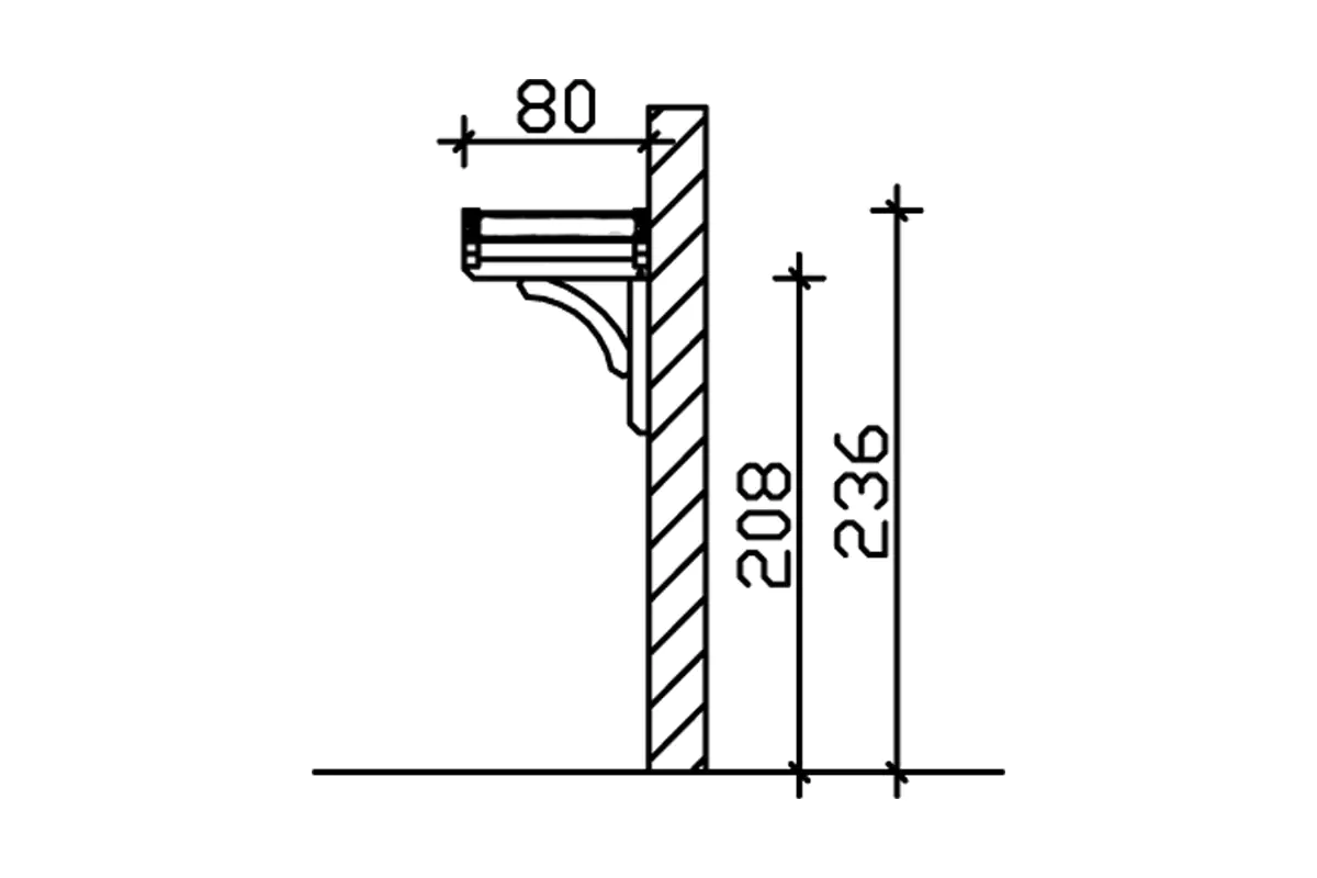 SKAN HOLZ Vordach Rostock 174 x 80 cm, lasiert in Weiß