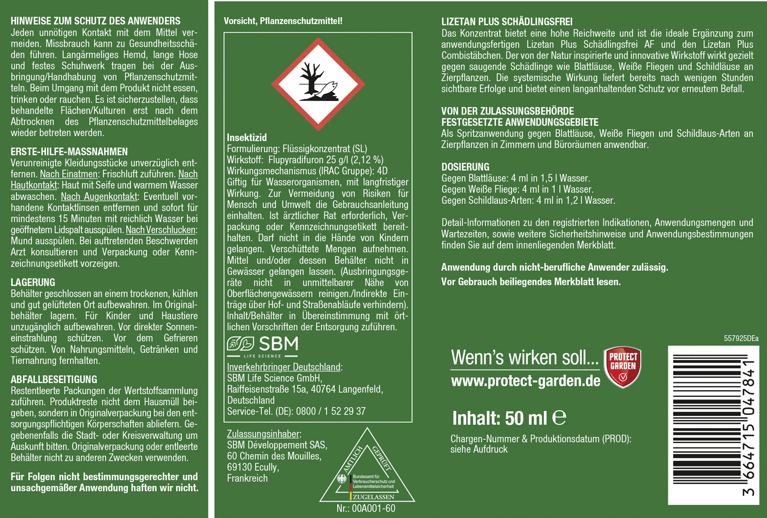 Protect Garden Lizetan Plus Schädlingsfrei 50 ml Protect Garden Lizetan Plus Schädlingsfrei 50 ml