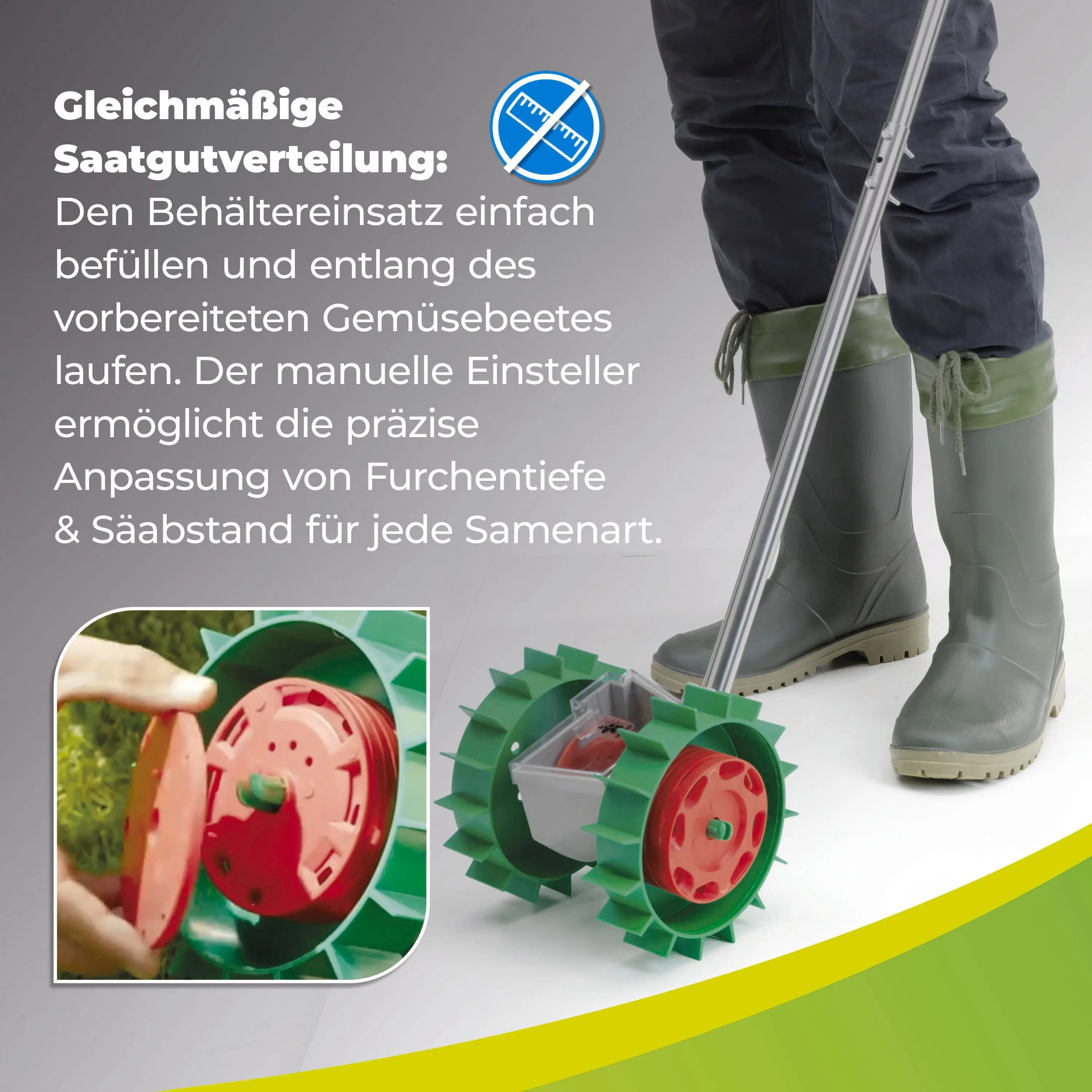 BioGreen Handsämaschine Super Seeder mit 6 einstellbaren Säscheiben
