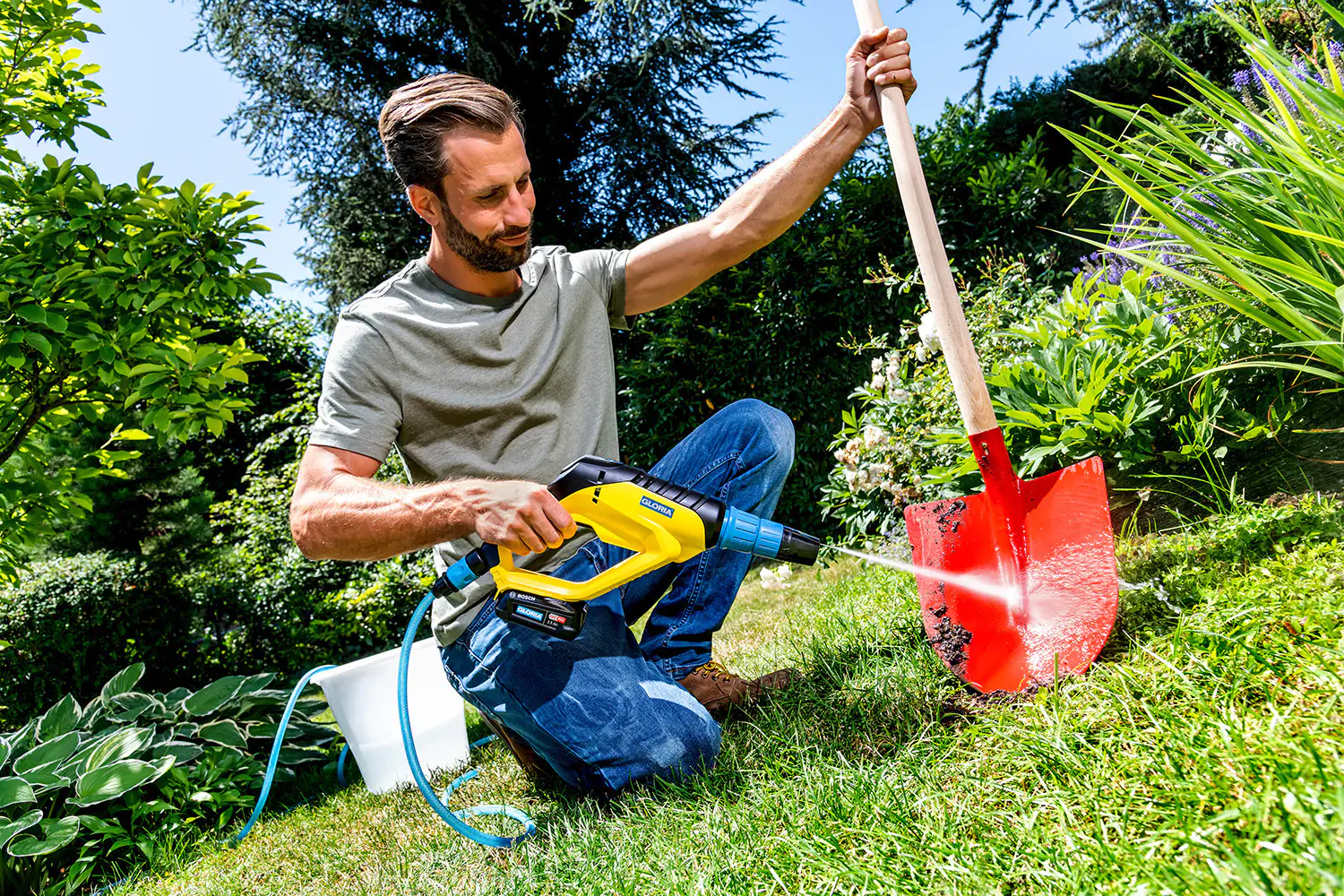 Gloria Akku-Sprühsystem MultiJet 18V Set Mitteldruckreiniger inkl. Akku