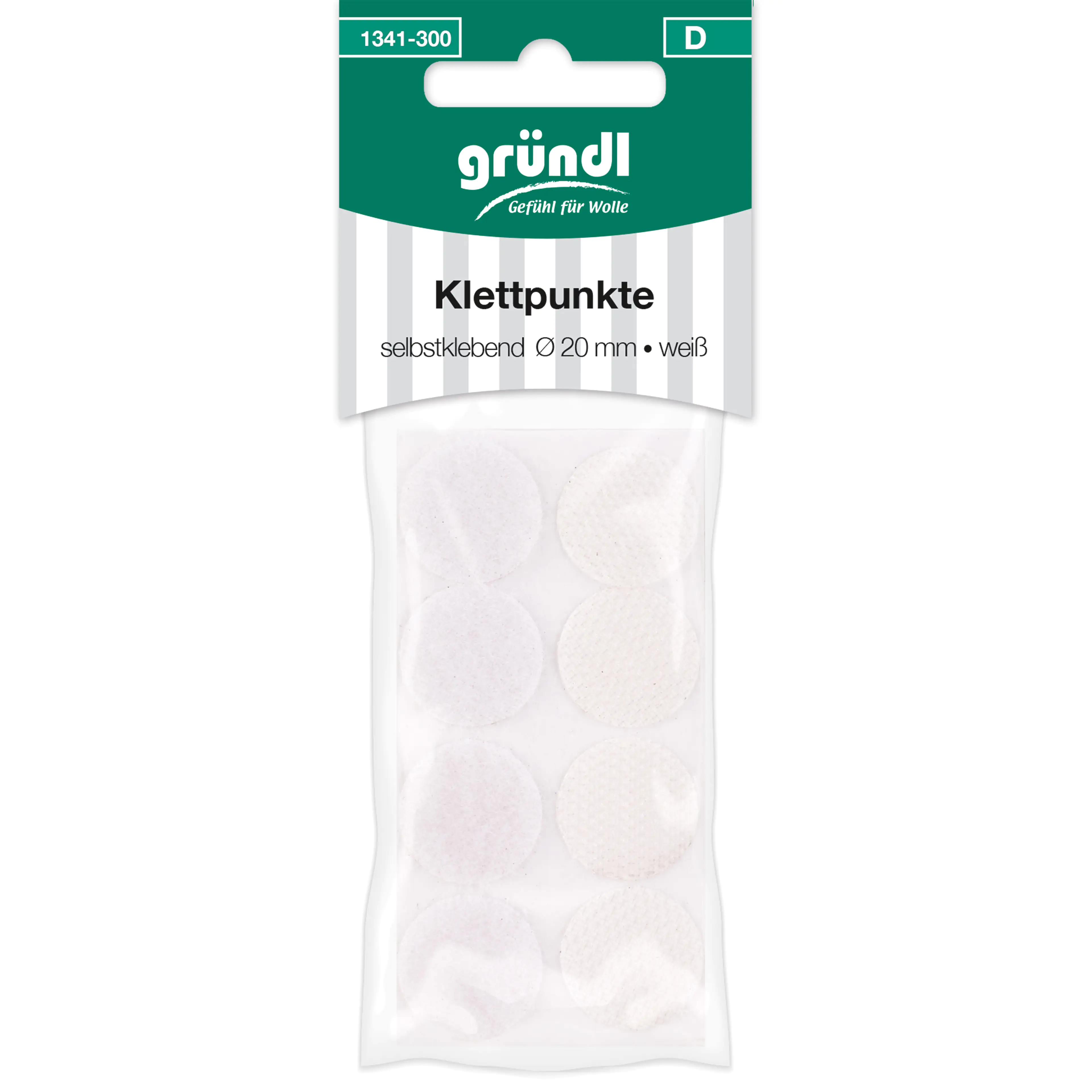 Gründl Klettpunkte selbstklebend weiß
