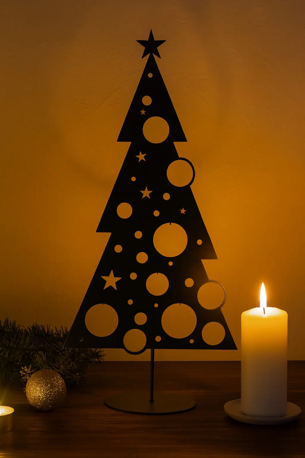 TrendLine Deko-Weihnachtsbaum Metall 85 x 39 x 20 cm schwarz