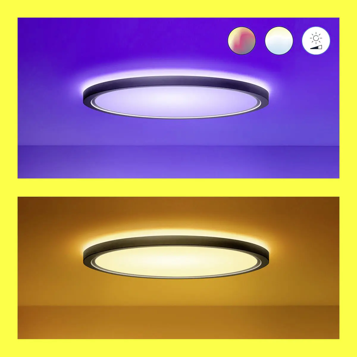 WIZ LED-Deckenleuchte SuperSlim 42 x 3,2 cm 22W warmweiß bis kaltweiß smart RGB schwarz