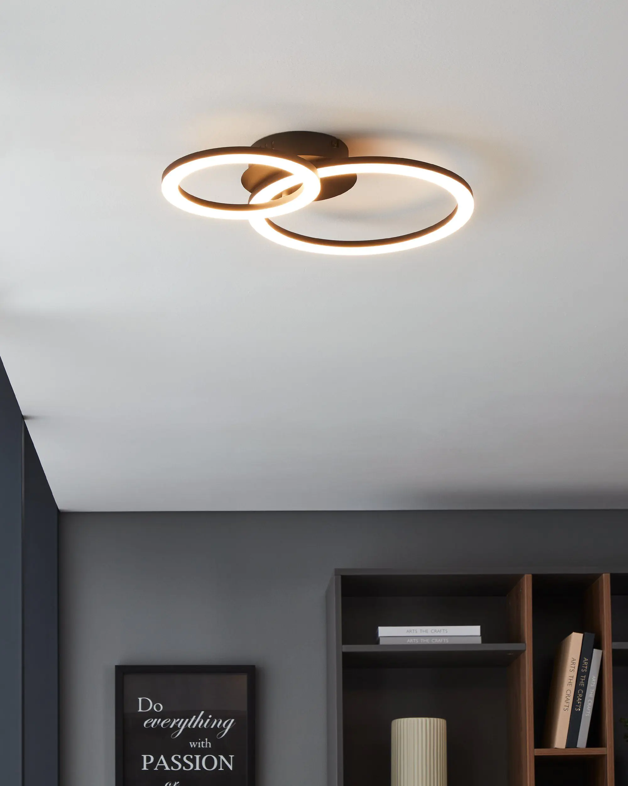 Eglo Connect LED Deckenleuchte Parrapos-Z schwarz 44,5 x 30 cm