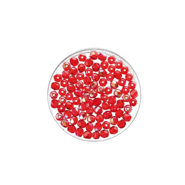 Glorex Glasschliff Perle 6 mm 50 Stück, rubin rainbow