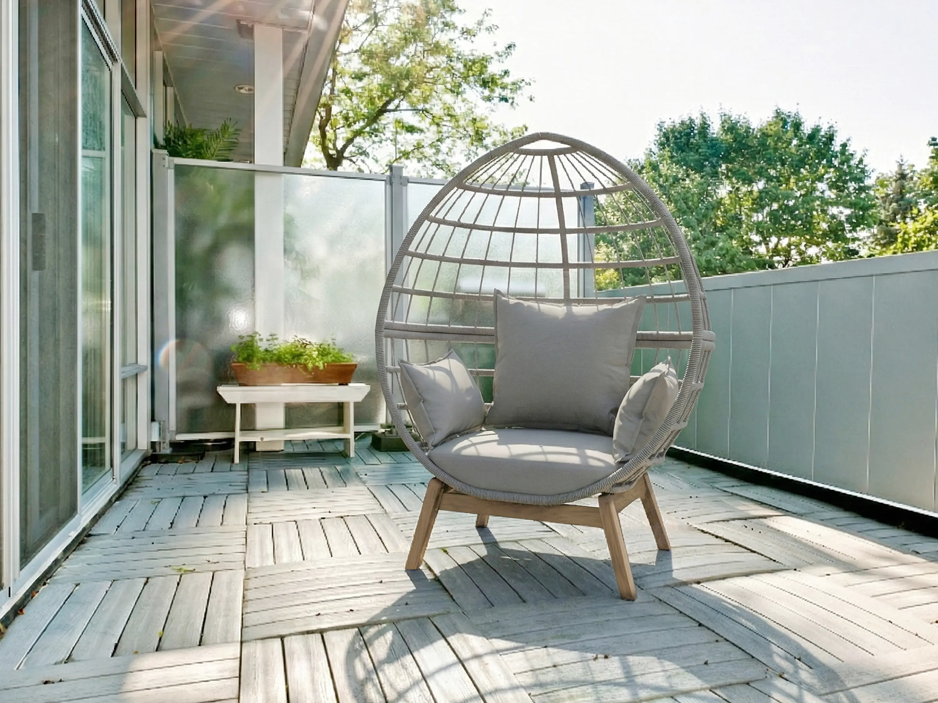 Primaster Loungesessel Stahl Salo inkl. Kissen beige