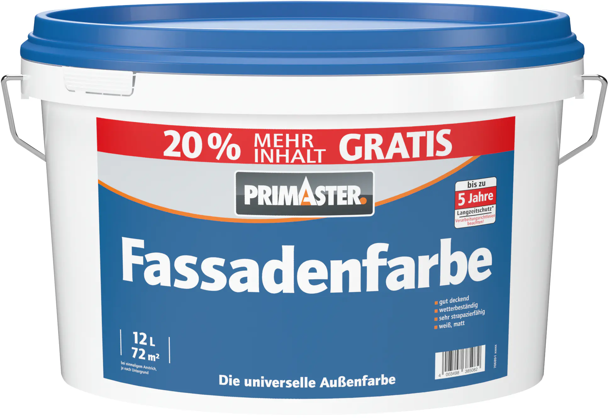 Primaster Fassadenfarbe 12 L weiß matt Primaster Fassadenfarbe 12 L weiß matt
