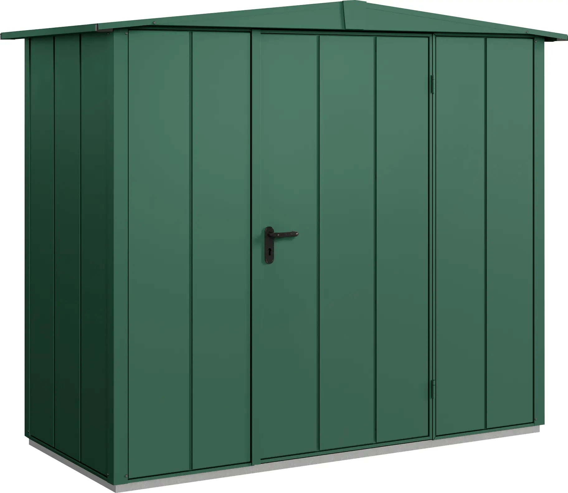 EcoStar Gerätehaus Elegant-S Typ 1 moosgrün 1 flg 258,8 x 121,3 x 216 cm