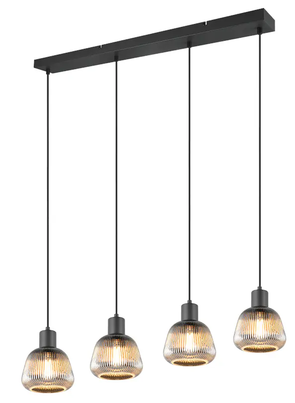 Trio Leuchten LED Deckenleuchte Tarifa 4xE27, Metall/Glas