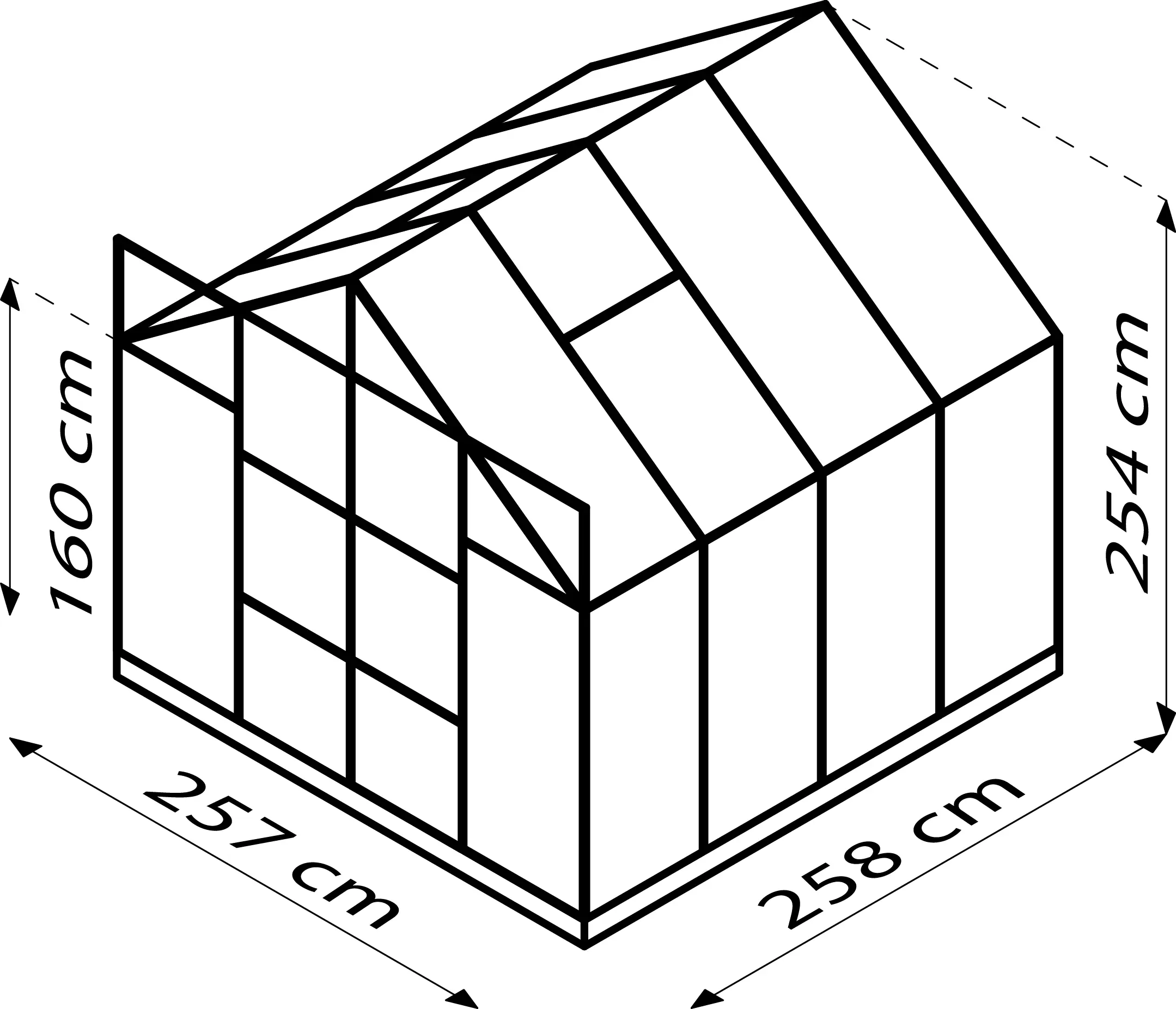 Vitavia Gewächshaus-Set Uranus 6700 HKP 6 mm smaragd 254 x 254 cm 