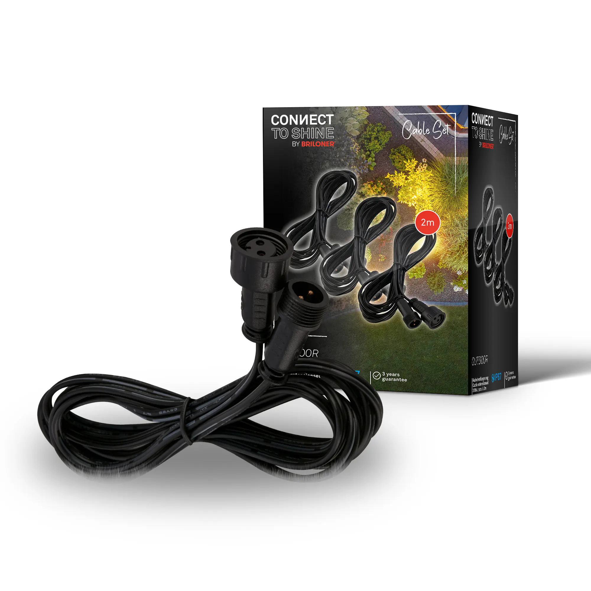 Briloner Verlängerung 3x2 m Connect to Shine 3er Set schwarz
