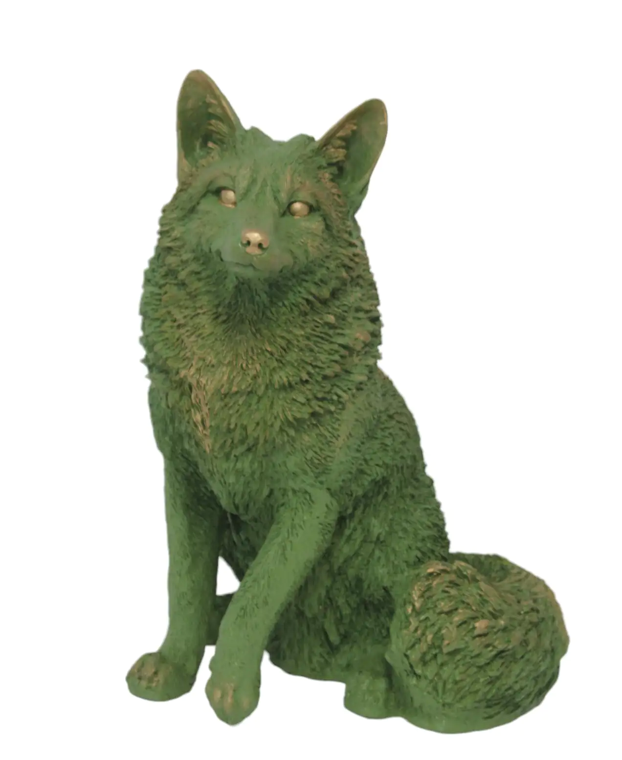 Figur Fuchs sitzend, Polyresin 48 x 30 x 29 cm grün