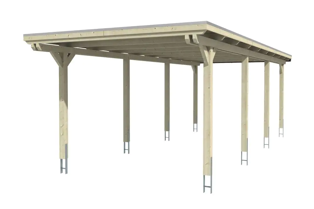 SKAN HOLZ Carport Emsland 354 x 846 cm mit EPDM-Dach, lasiert in Weiß SKAN HOLZ Carport Emsland 354 x 846 cm mit EPDM-Dach, lasiert in Weiß