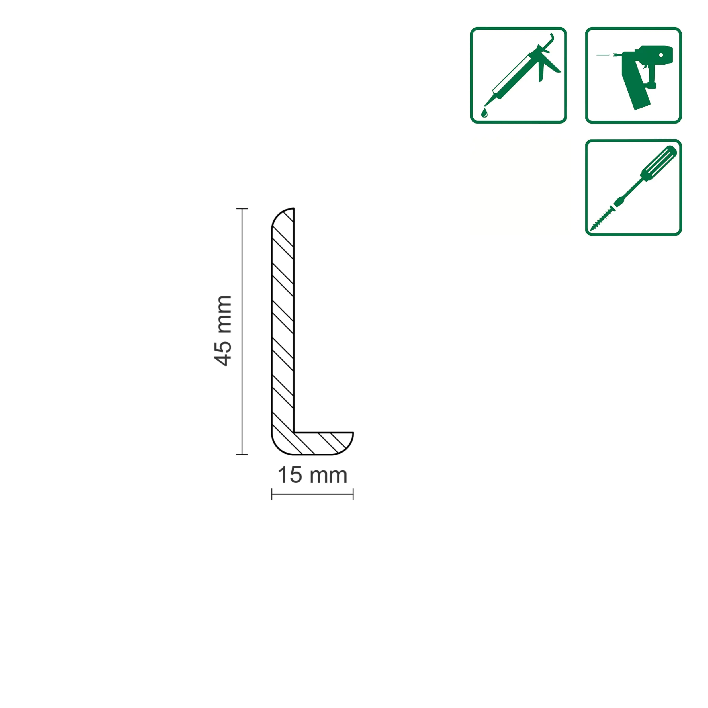 FN Neuhofer Winkelleiste 100 cm 45 x 15 mm Fichte oder Kiefer