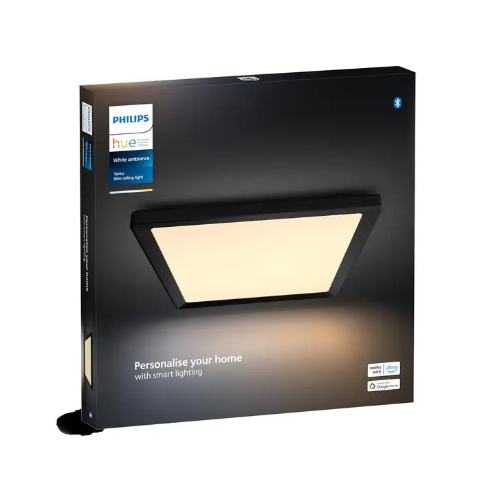 Philips Hue LED Deckenleuchte Tento eckig schwarz 39,5 x 39,5 cm warmweiß-kaltweiß