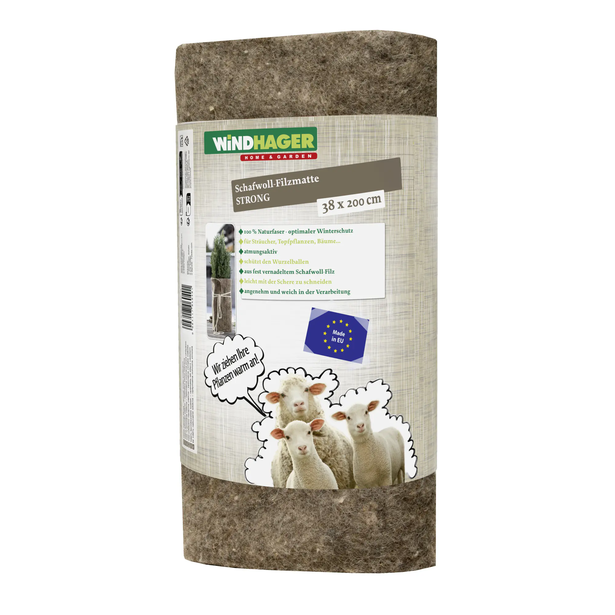 Windhager Schafwoll-Filzmatte grau 2 x 0,38 m