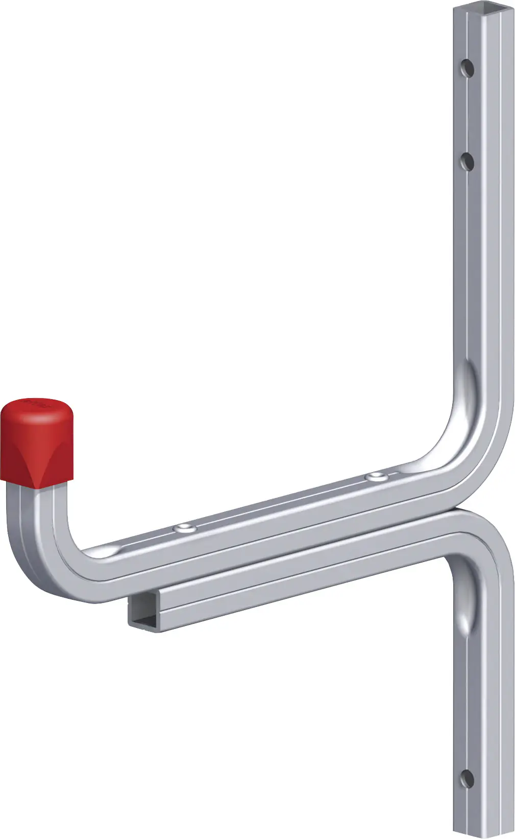 alfer Wandhaken 173 mm 173 x 220 mm Aluminium roh Kappe rot alfer Wandhaken 173 mm 173 x 220 mm Aluminium roh Kappe rot