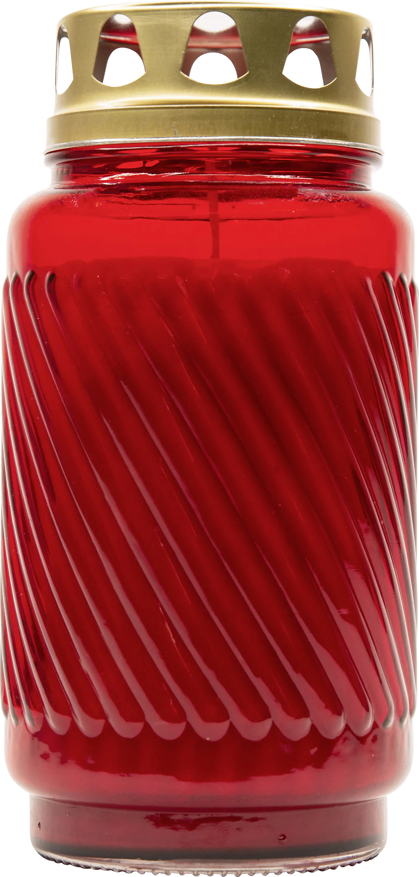 Bolsius Grablicht mit Deckel 17 cm rot