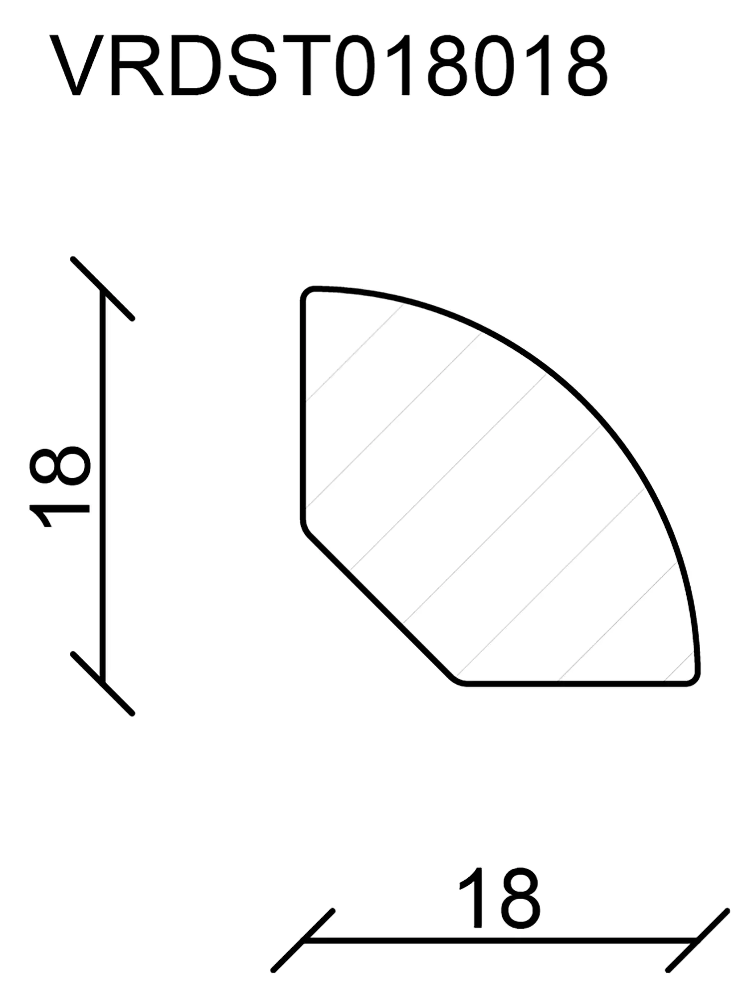 FN Neuhofer Viertelrundstab 240 cm,18 x 18 mm
