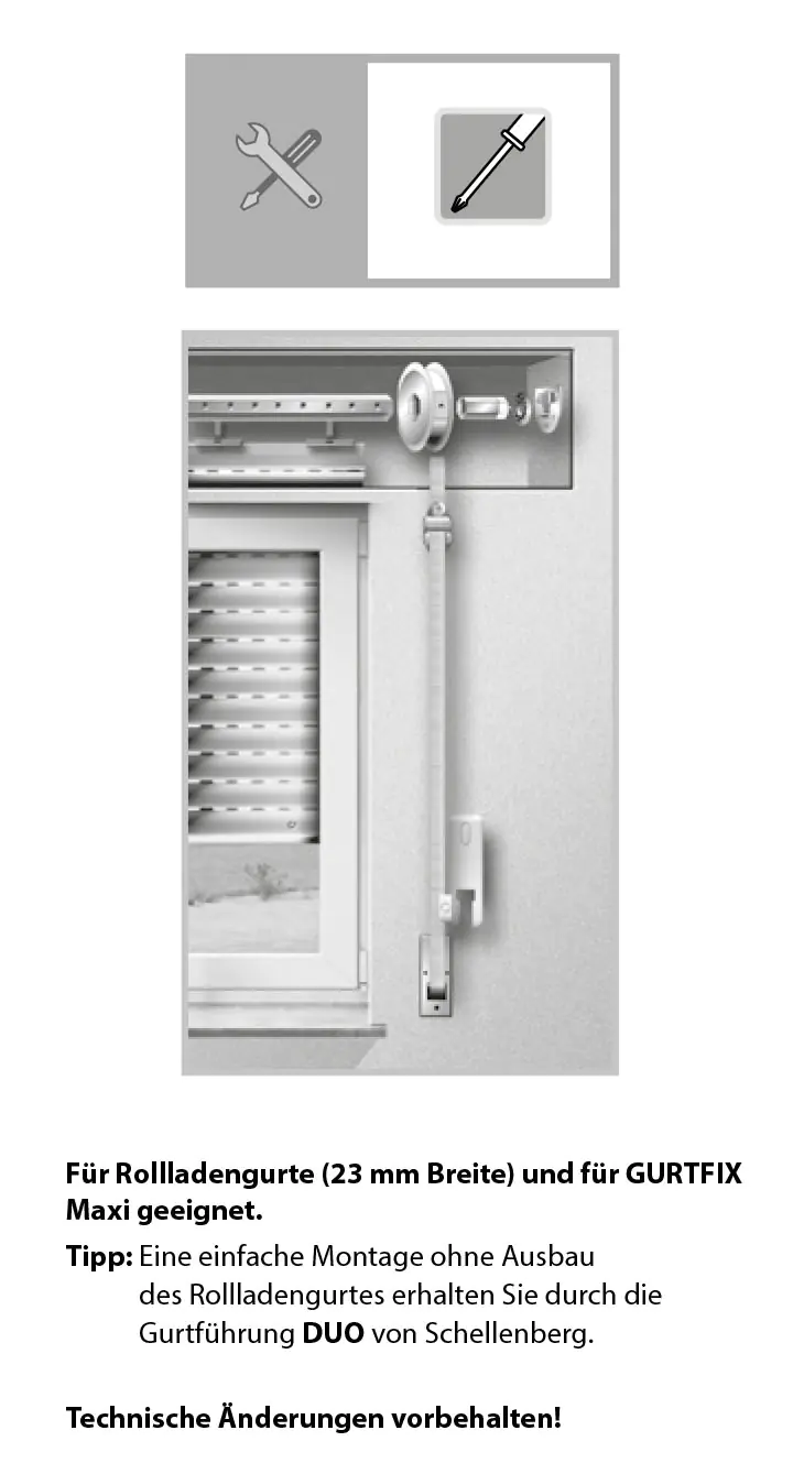 Schellenberg Gurtführung Standard für System Maxi mit zwei Leitrollen Schellenberg Gurtführung Standard für System Maxi mit zwei Leitrollen