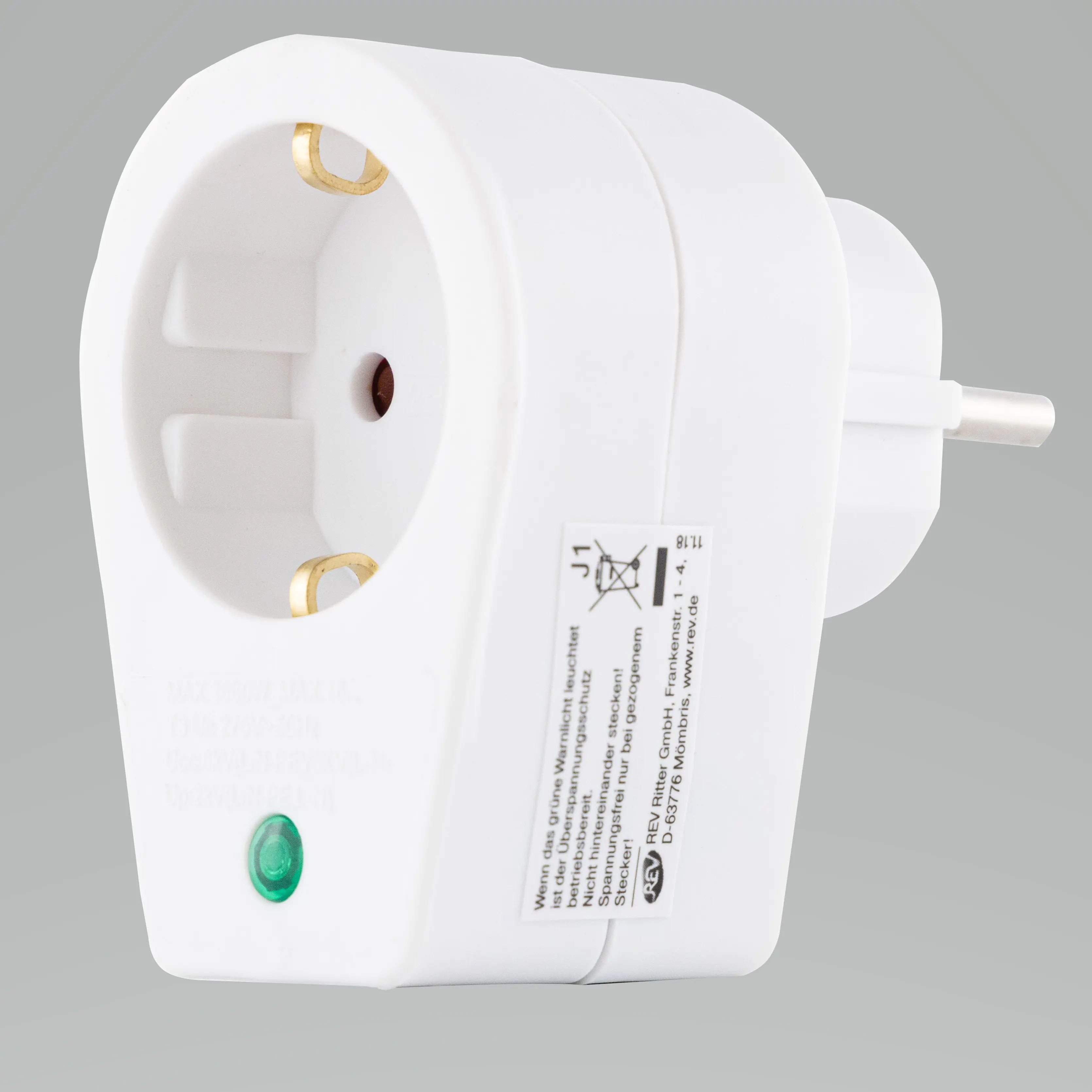 REV Steckdosenadapter 1-fach weiß