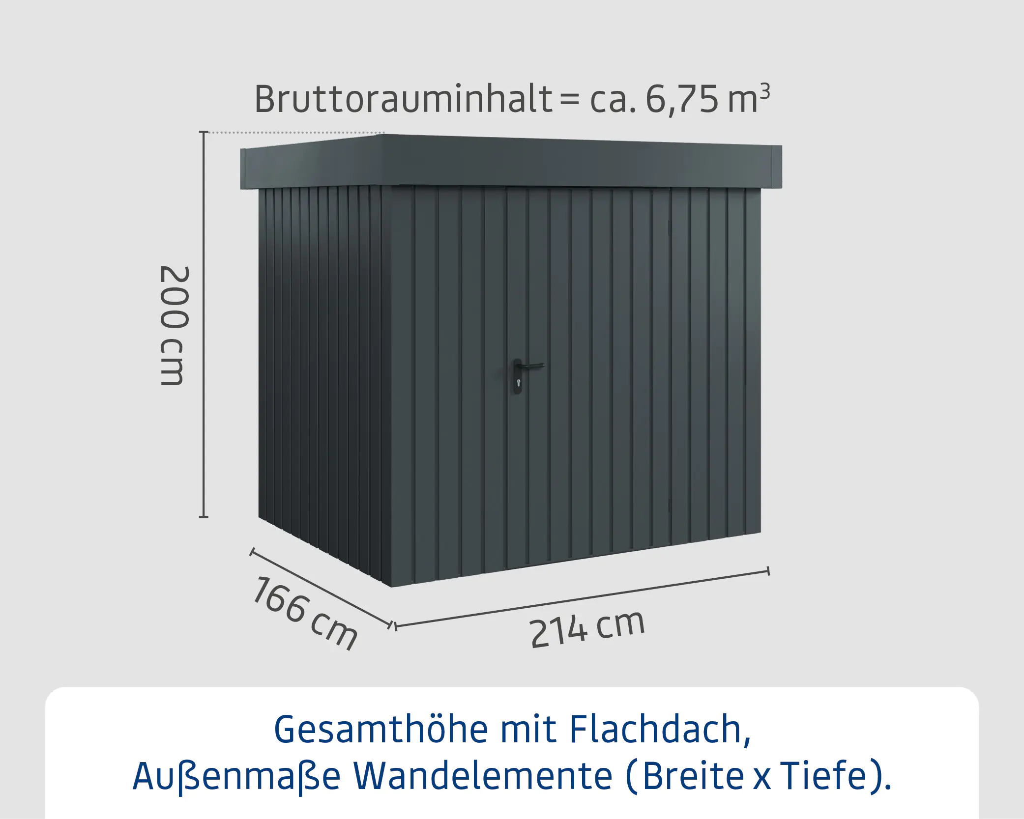 EcoStar Metallgerätehaus Euroline EFD4 anthrazit 214 x 166 cm 1.flg EcoStar Metallgerätehaus Euroline EFD4 anthrazit 214 x 166 cm 1.flg