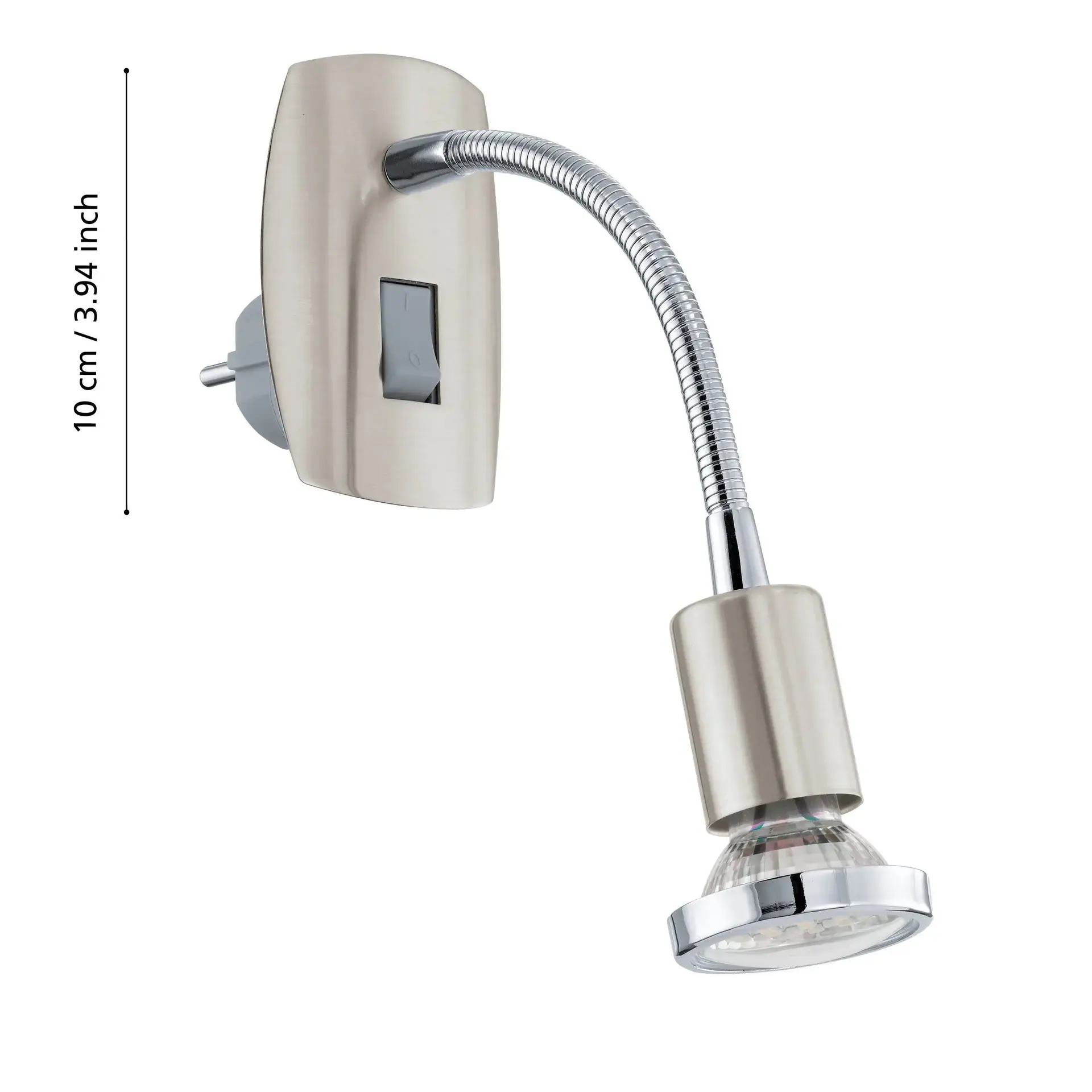 Eglo Steckerleuchte Mini 4 flexibel GU10  2,8 W nickel-matt warmweiß Eglo Steckerleuchte Mini 4 flexibel GU10  2,8 W nickel-matt warmweiß