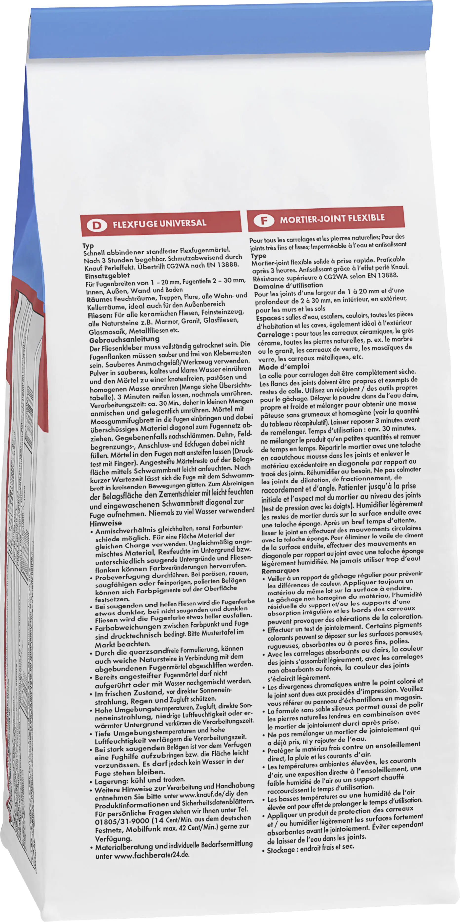 Knauf Fugenmörtel Flexfuge Universal 1 - 20 mm zementgrau 1 kg