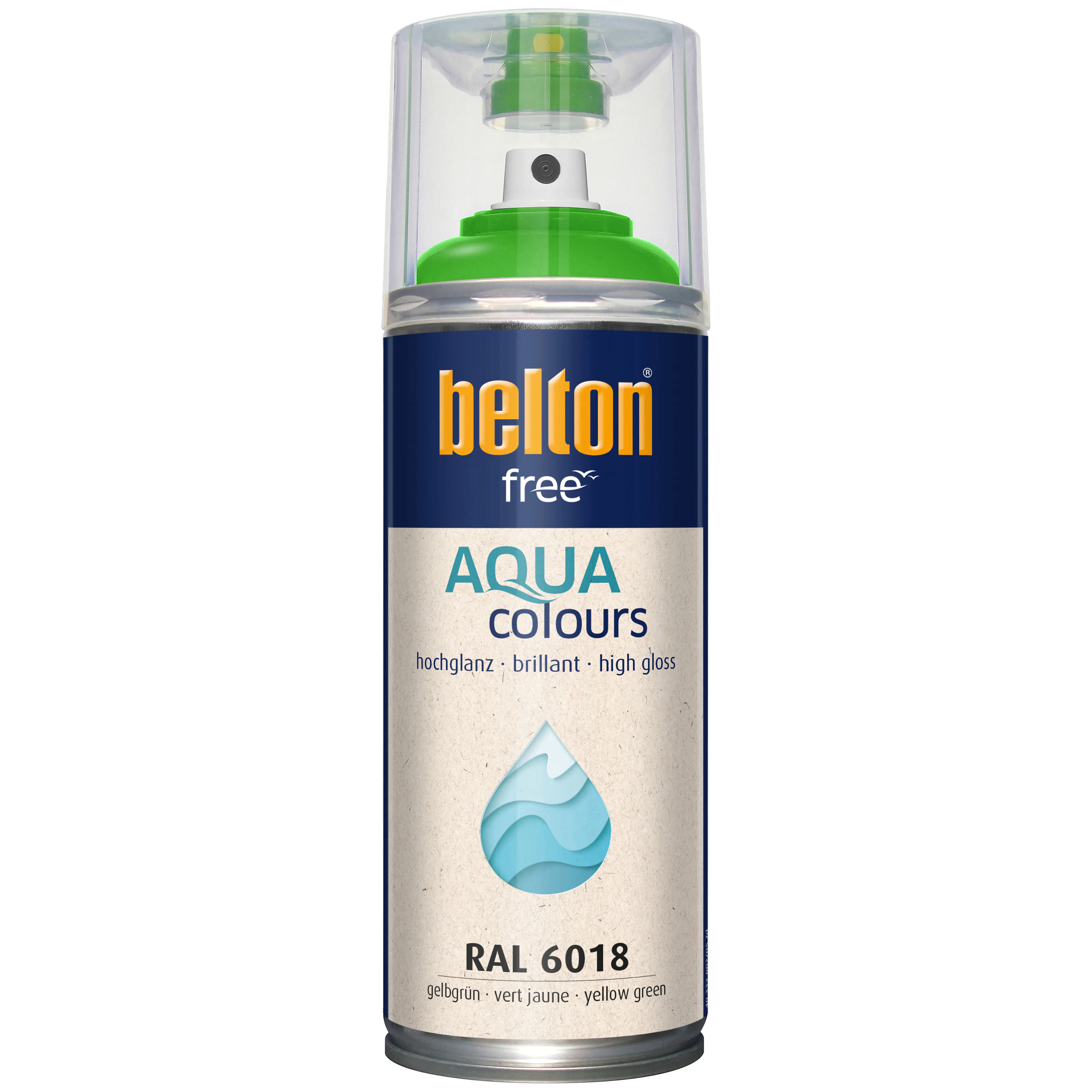 belton free Lackspray AQUAcolours 400 ml gelbgrün hochglanz
