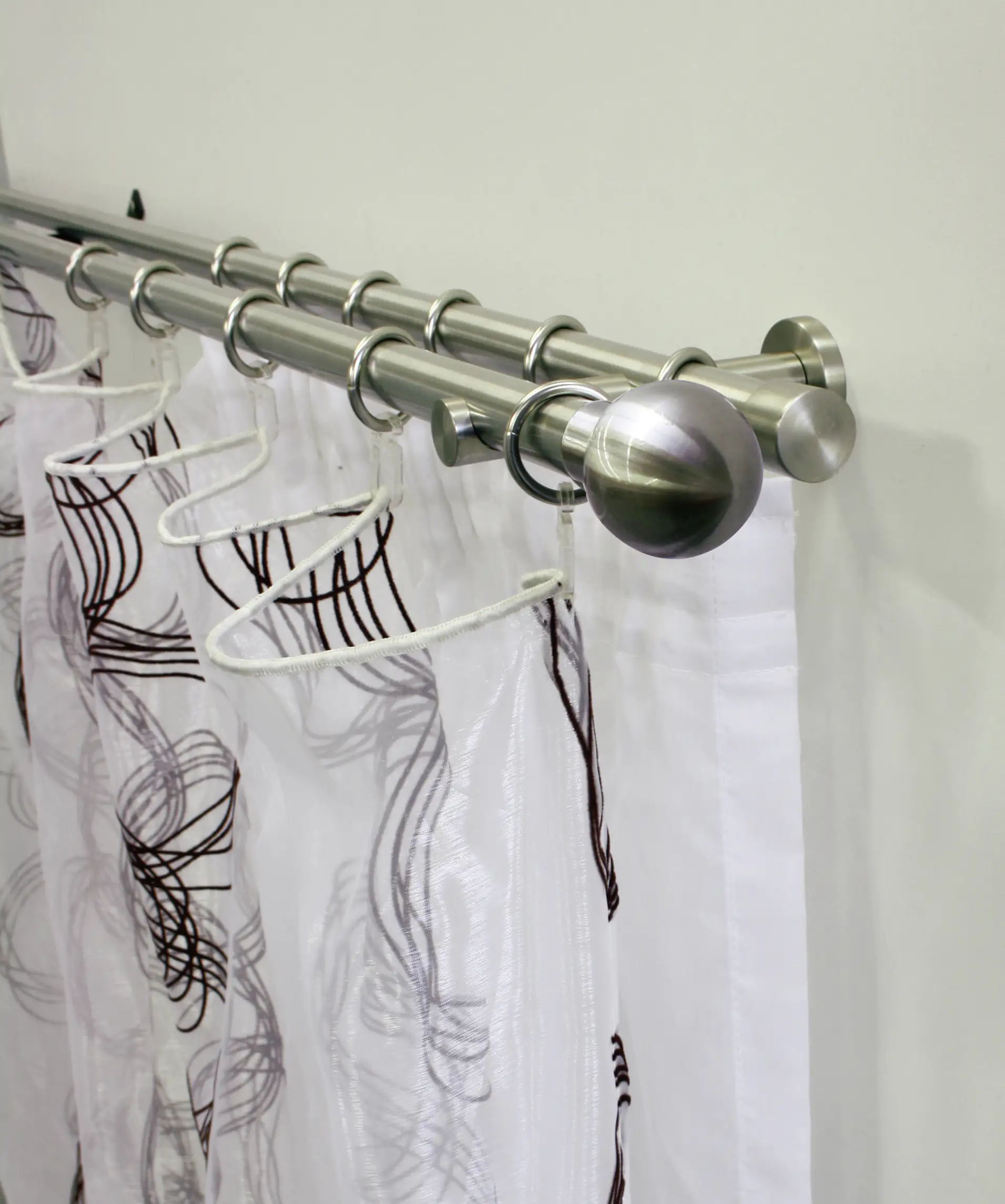 Gardinia Stilgarnitur 2-Lauf edelstahloptik, Kugel, 160 cm