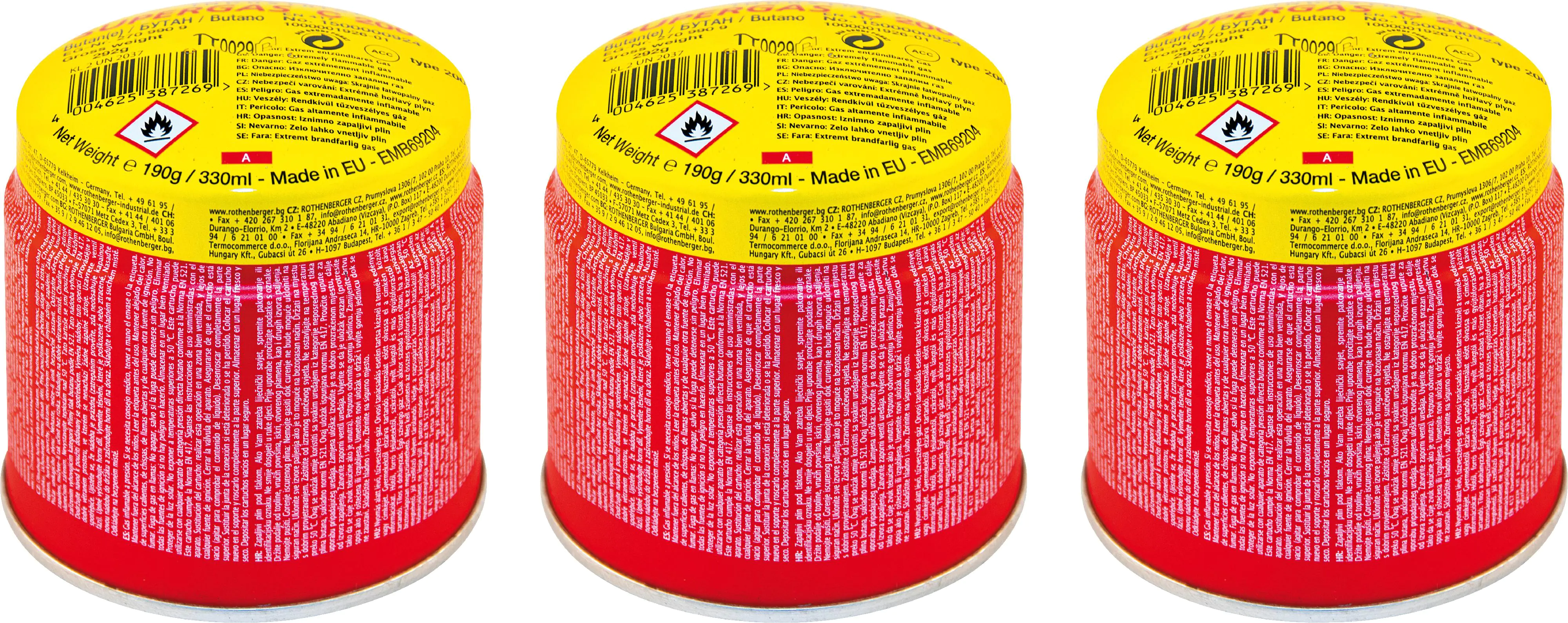 Rothenberger Gaskartusche C 200 ILL System 190 g 3 Stück Rothenberger Gaskartusche C 200 ILL System 190 g 3 Stück