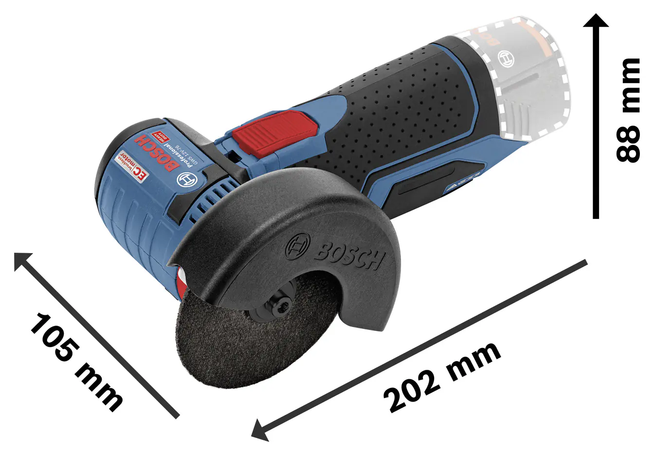 Bosch Professional Akku-Winkelschleifer GWS 12V 76 Solo