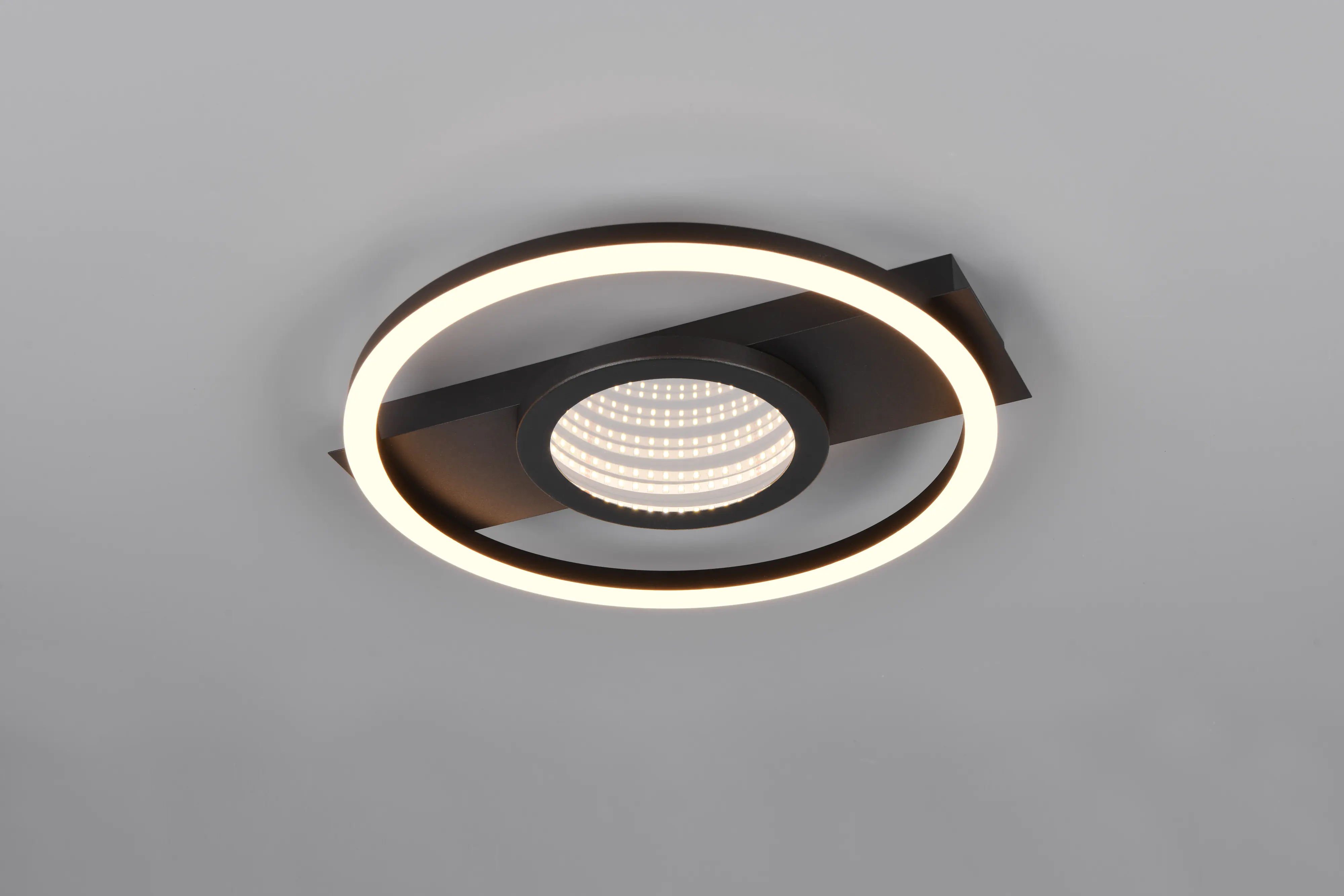 Trio LED Deckenleuchte Wheeler 16 W schwarz matt