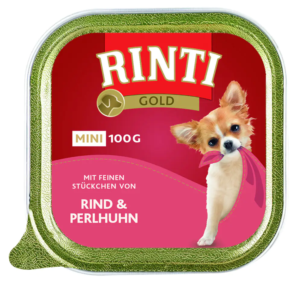 Rinti Gold mini Hundenassfutter Adult 100 g Rind & Perlhuhn