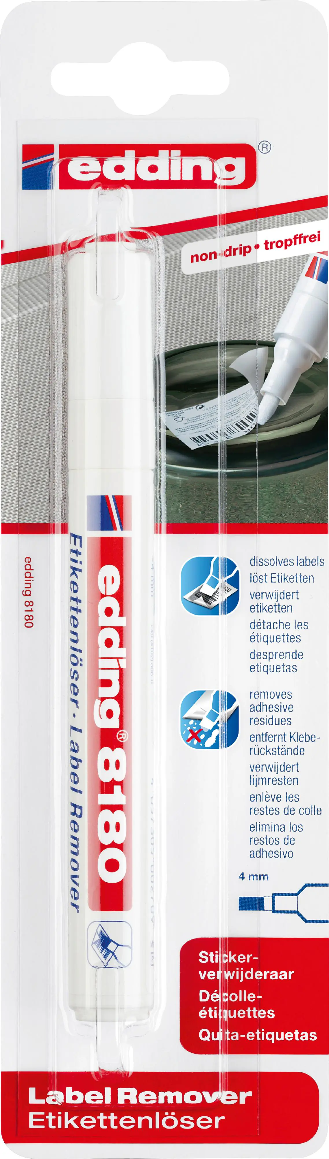 Edding 8180 Etikettenlösemarker transparant Edding 8180 Etikettenlösemarker transparant