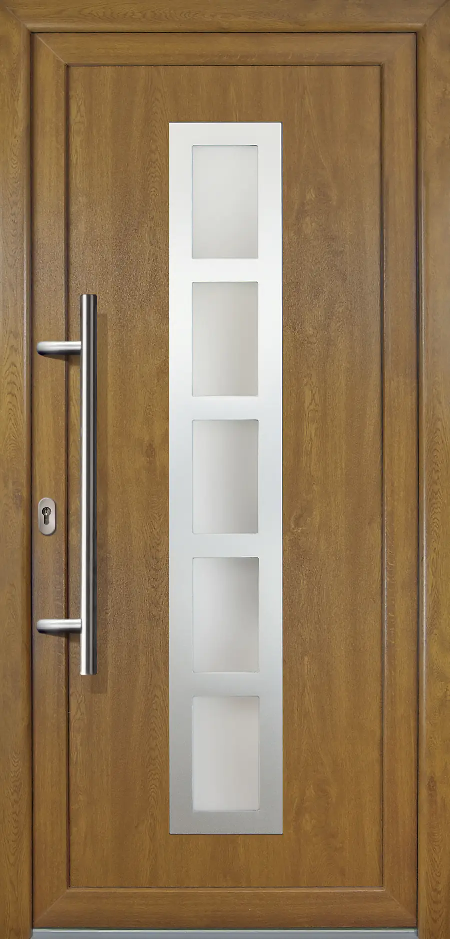 4046722049725 Meeth Haustür Signum PVC Exclusiv PVC Modell 51 98 x 200 cm, DIN links, weiß/golden Oak